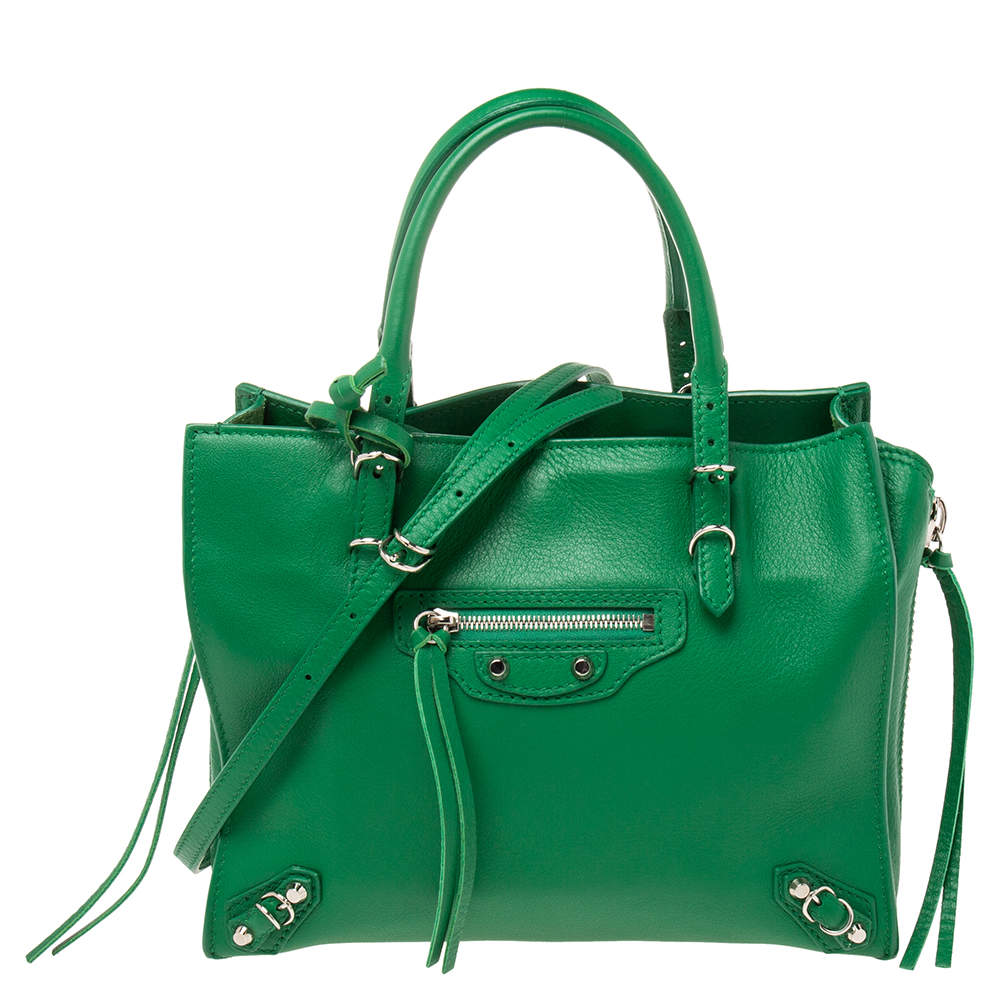 Pre Owned حقيبة يد بالنسياغا ميني بابيه أيه4 جلد أخضر