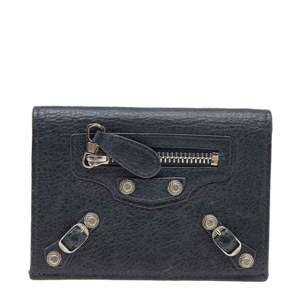 Pre Owned Balenciaga Anthracite Leather City Bifold Wallet