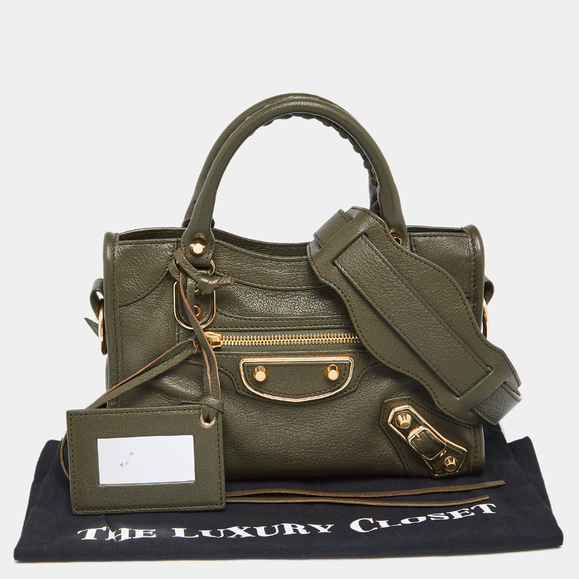Balenciaga Green Leather Mini Classic Bag Balenciaga | TLC