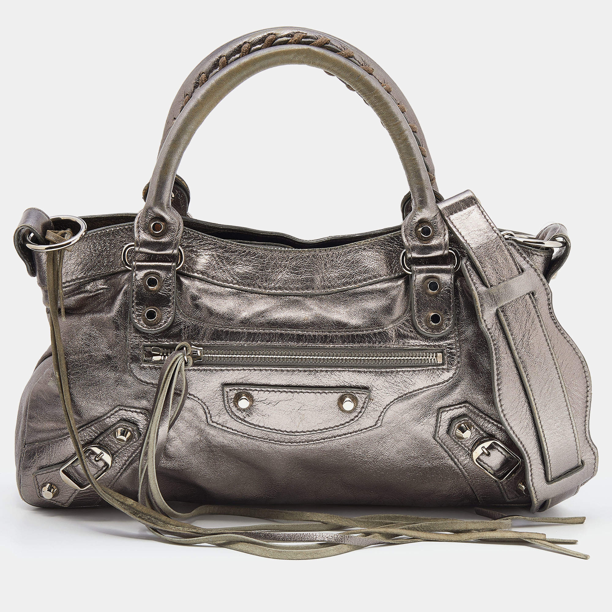 Balenciaga Pewter Metallic Leather First Tote Balenciaga | TLC
