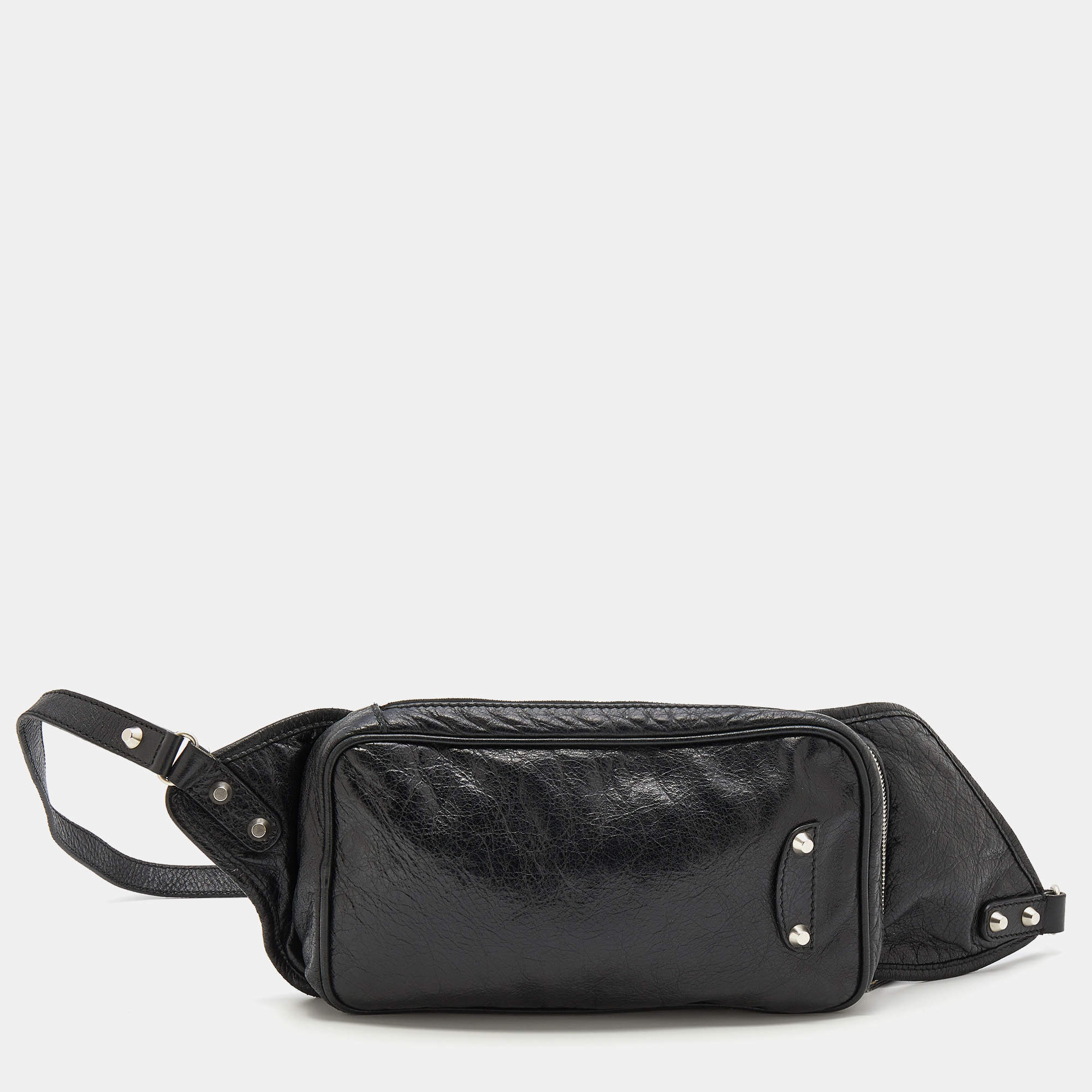 Pre Owned Balenciaga Black Leather Belt Bag