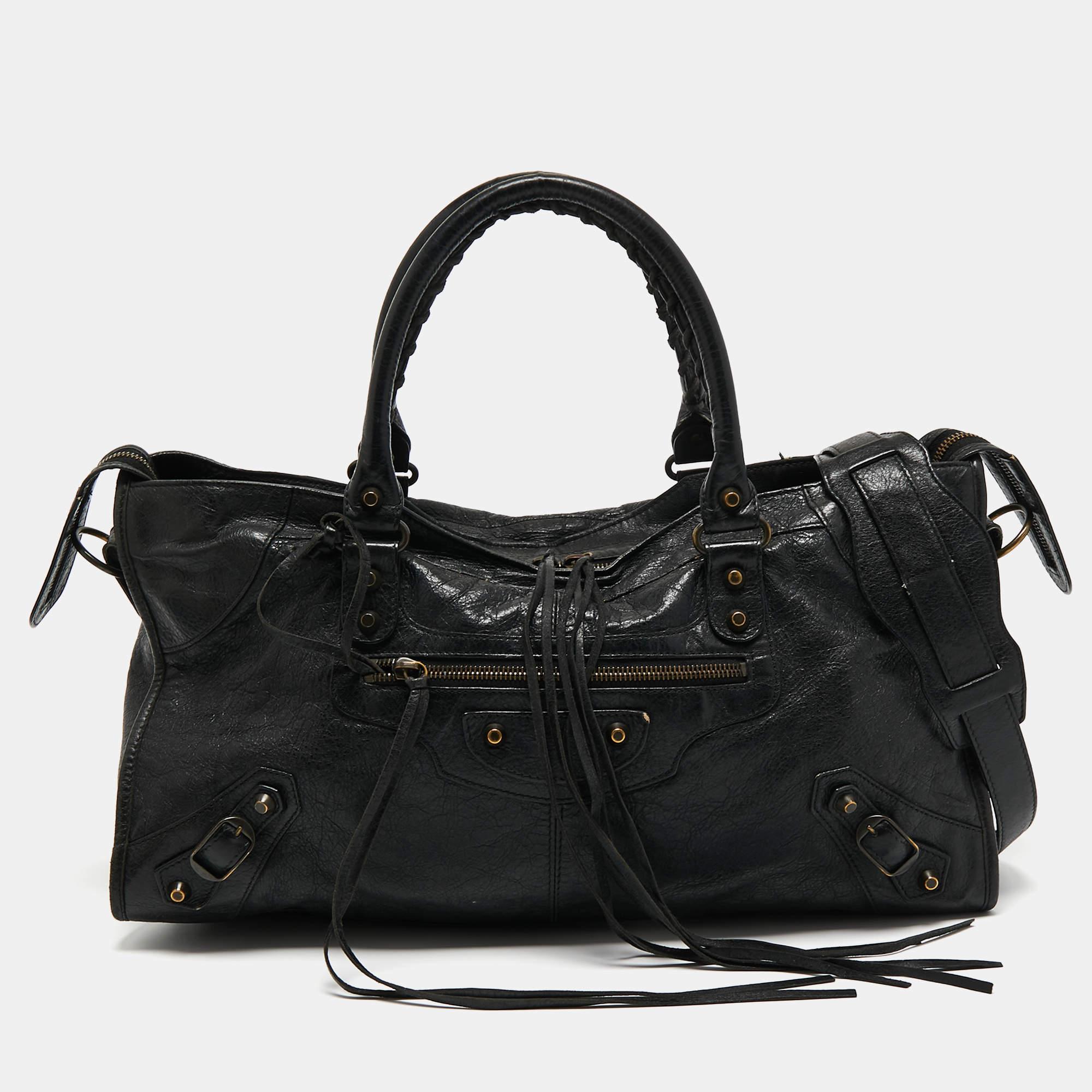 Pre Owned Balenciaga Black Leather Giant 12 Classic Hardware Part Time Tote