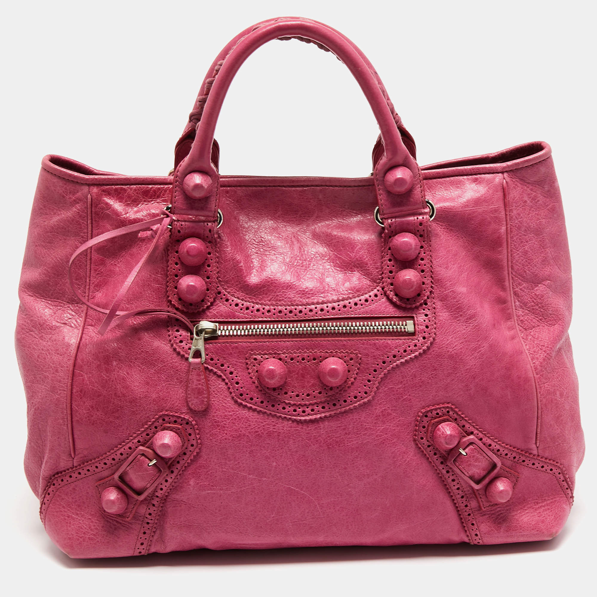 Balenciaga suede cheap bag pink