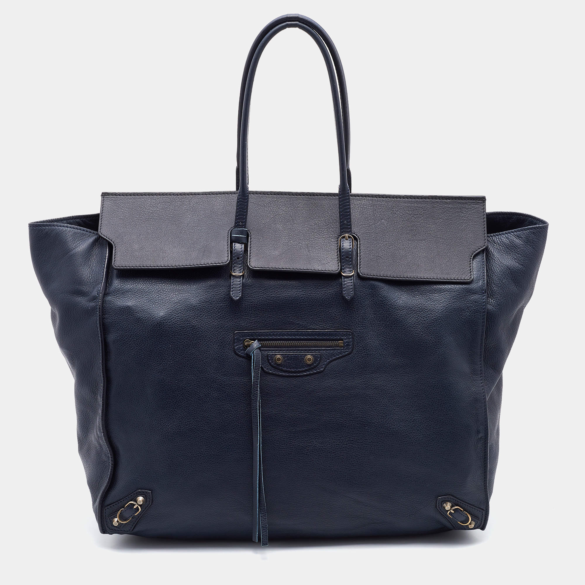 مملوكة مسبقًا Balenciaga Blue Leather Papier A3 Tote