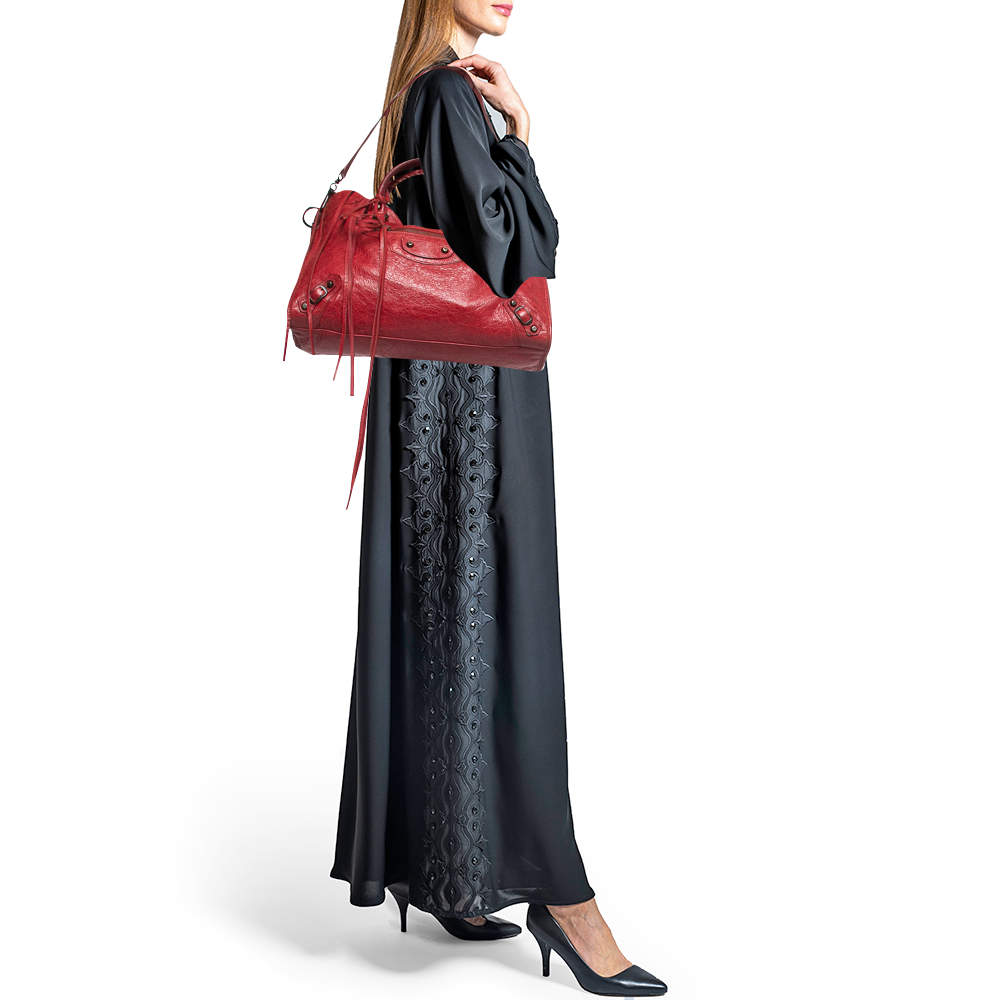 Balenciaga Red Suede Medium City Bag  Votre Luxe