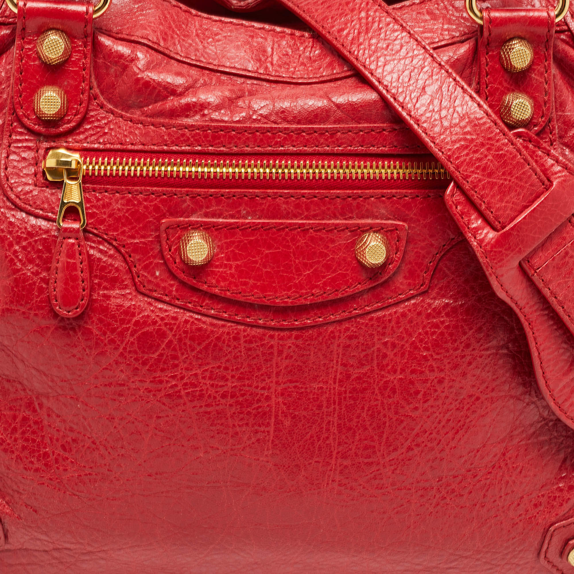 Red Leather Classic Velo RGH Tote Balenciaga | TLC