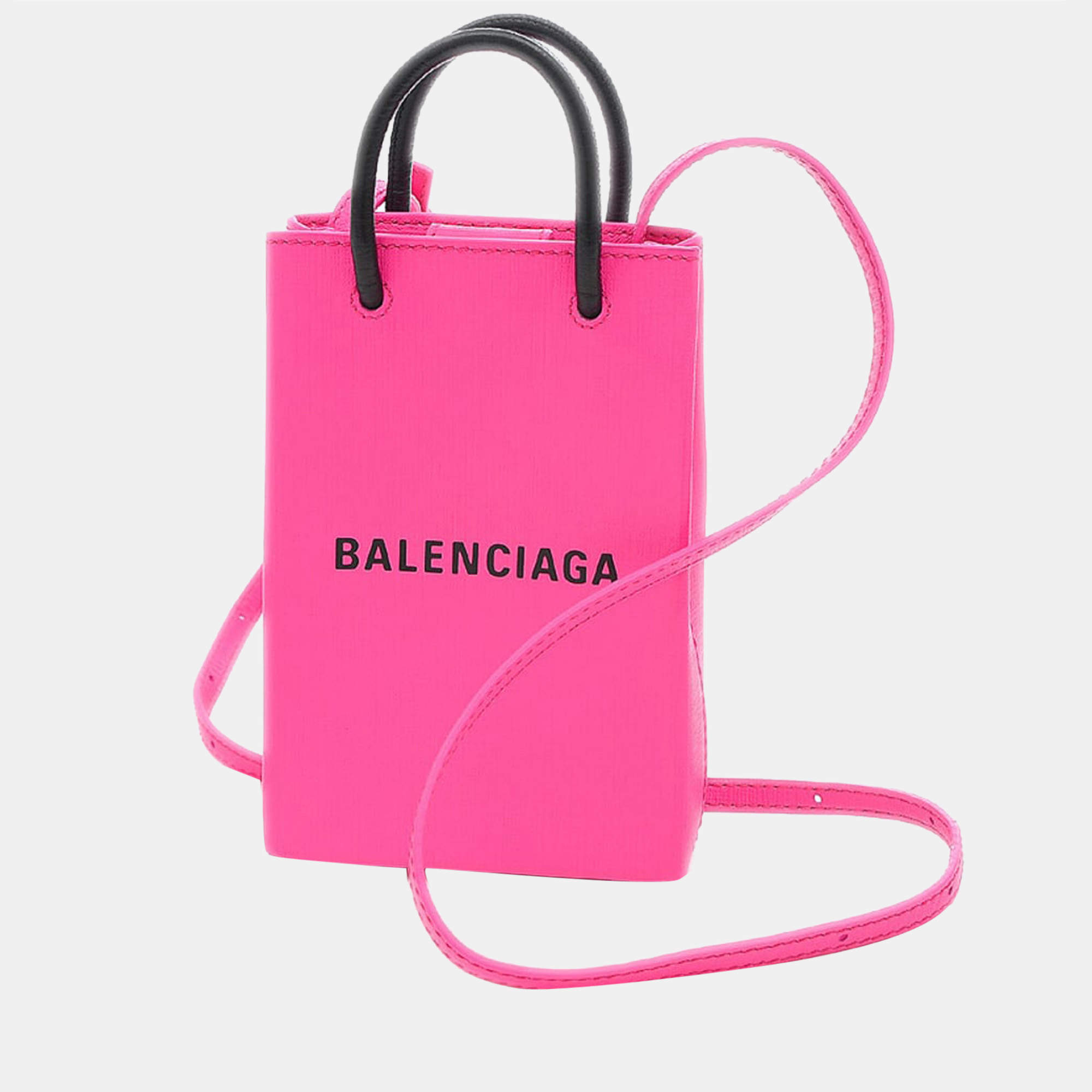 Nyttig Ledelse filthy Balenciaga Pink Leather Logo Shopping Phone Holder Bag Balenciaga | TLC