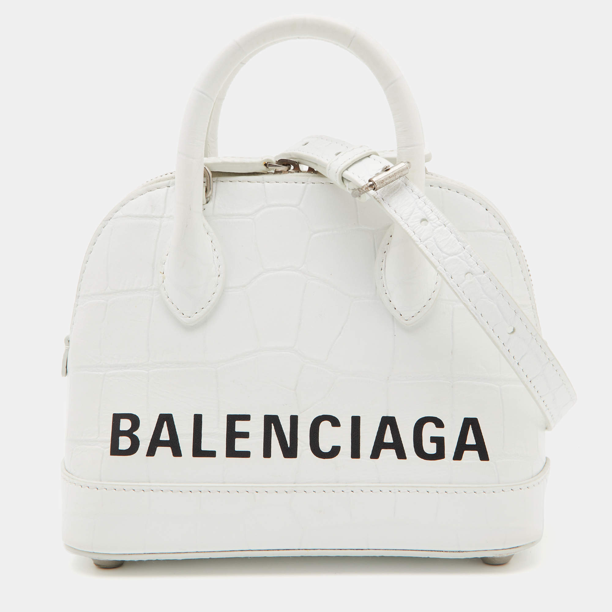 Balenciaga White Leather XXS Ville Satchel