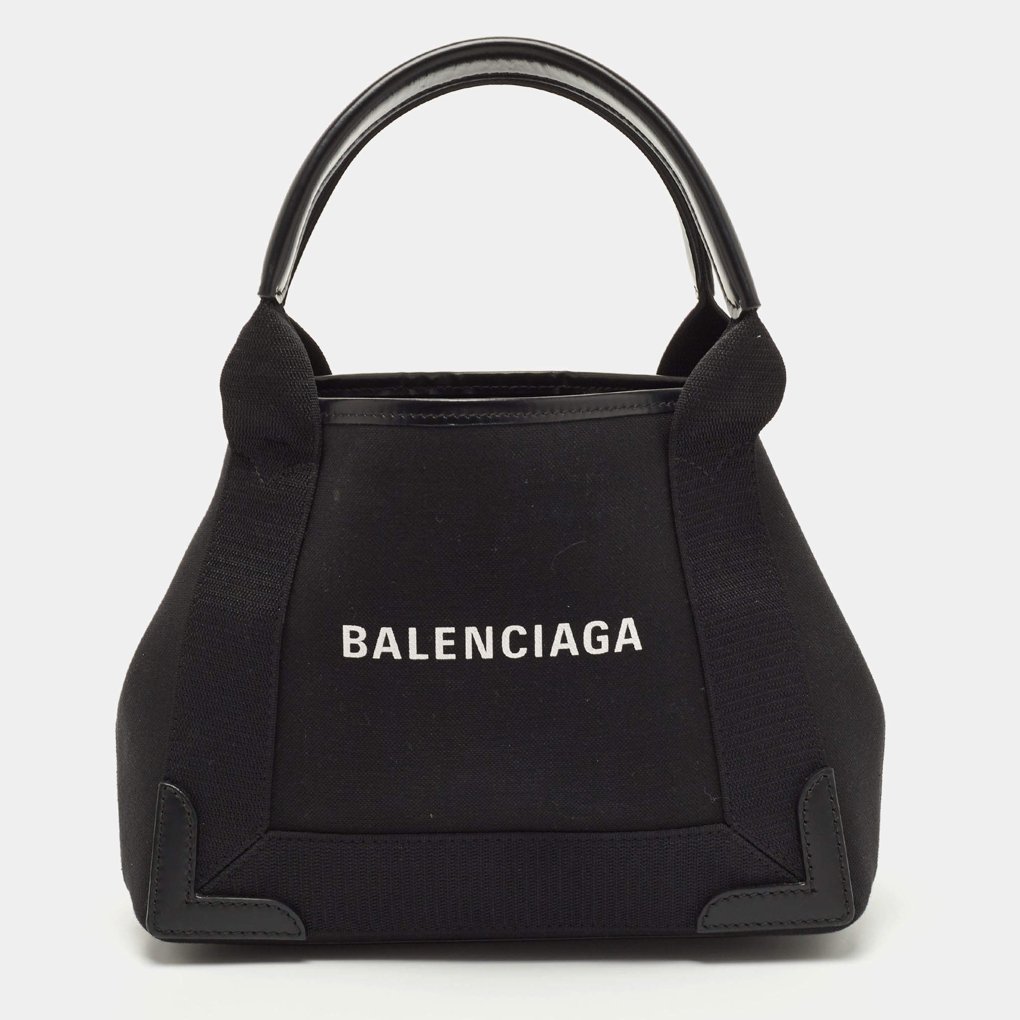 Nervesammenbrud tag Fordøjelsesorgan Balenciaga Black/White Canvas and Leather XS Cabas Tote Balenciaga | TLC