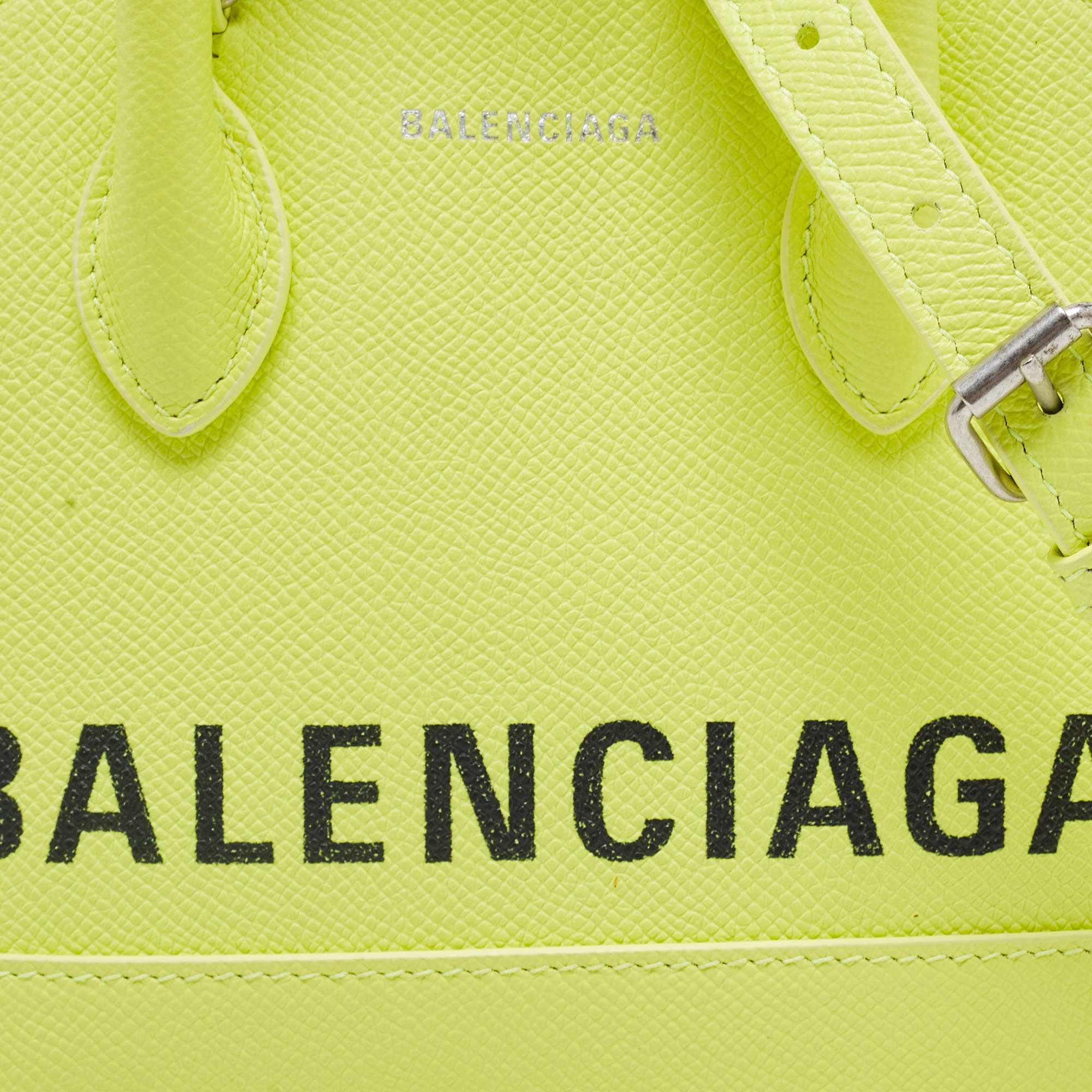 BALENCIAGA VILLE XXS NEW BAG cocco stamp Grey Leather ref.126394