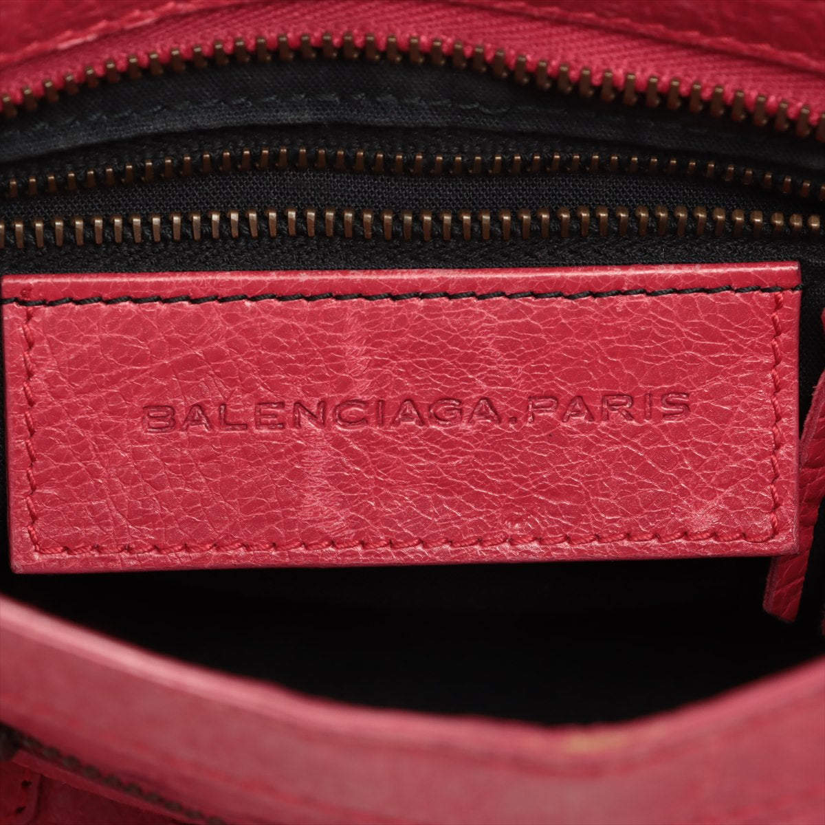 Balenciaga Classic Mini City 300295 Women's Leather Shoulder Bag Pink Red