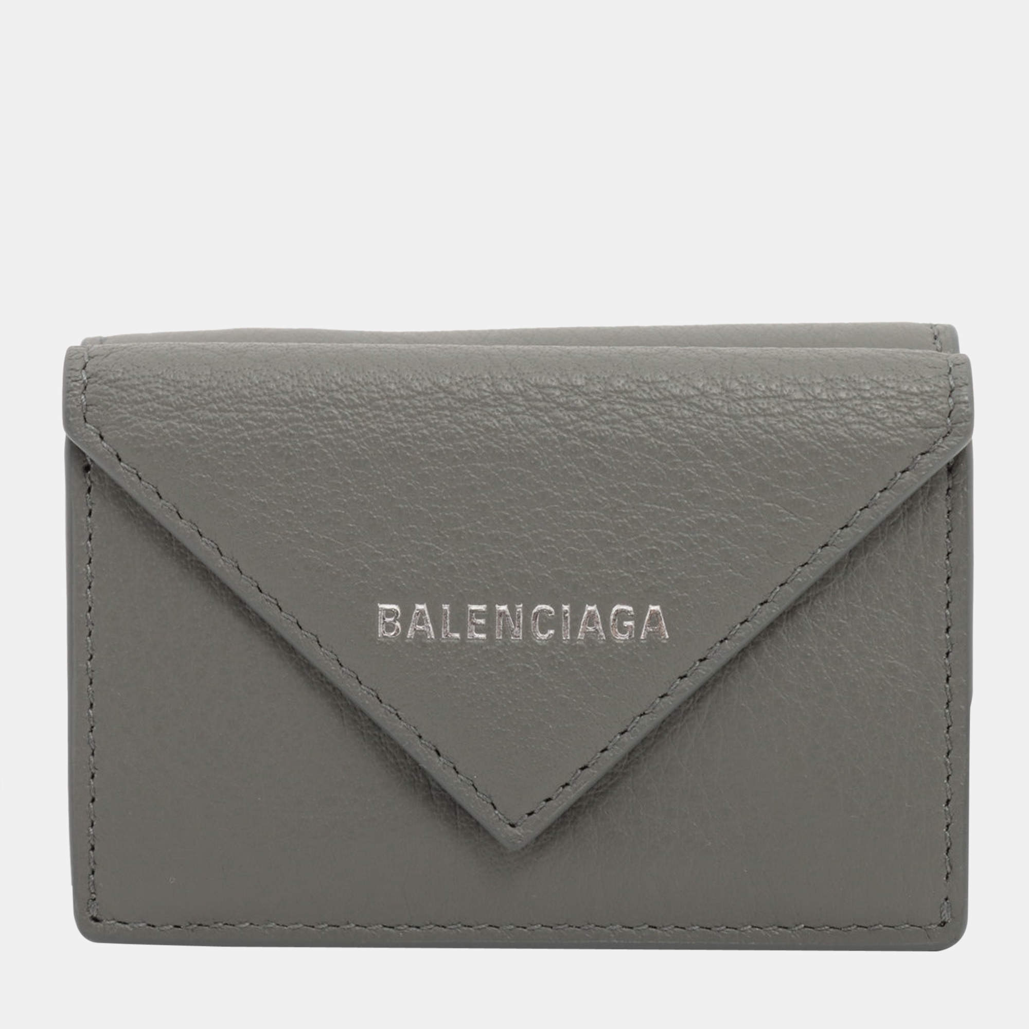 Udvej tempereret Skøn Balenciaga Papier Mini 391446 Leather Compact Wallet Grey Balenciaga | TLC
