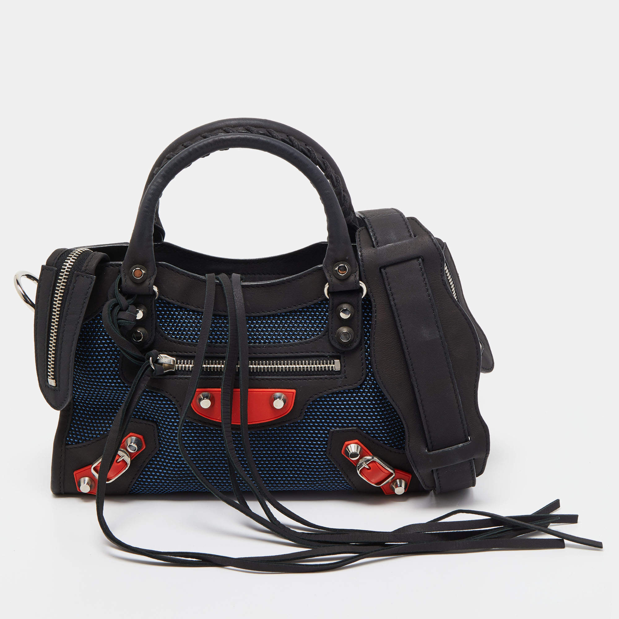 مملوكة مسبقًا Balenciaga Tricolor Mesh Fabric and Nubuck Mini Classic City Bag