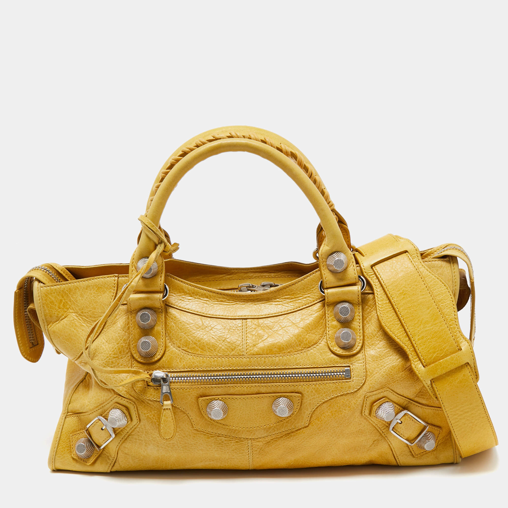 Pre Owned Balenciaga Yellow Leather SGH Part Time Tote