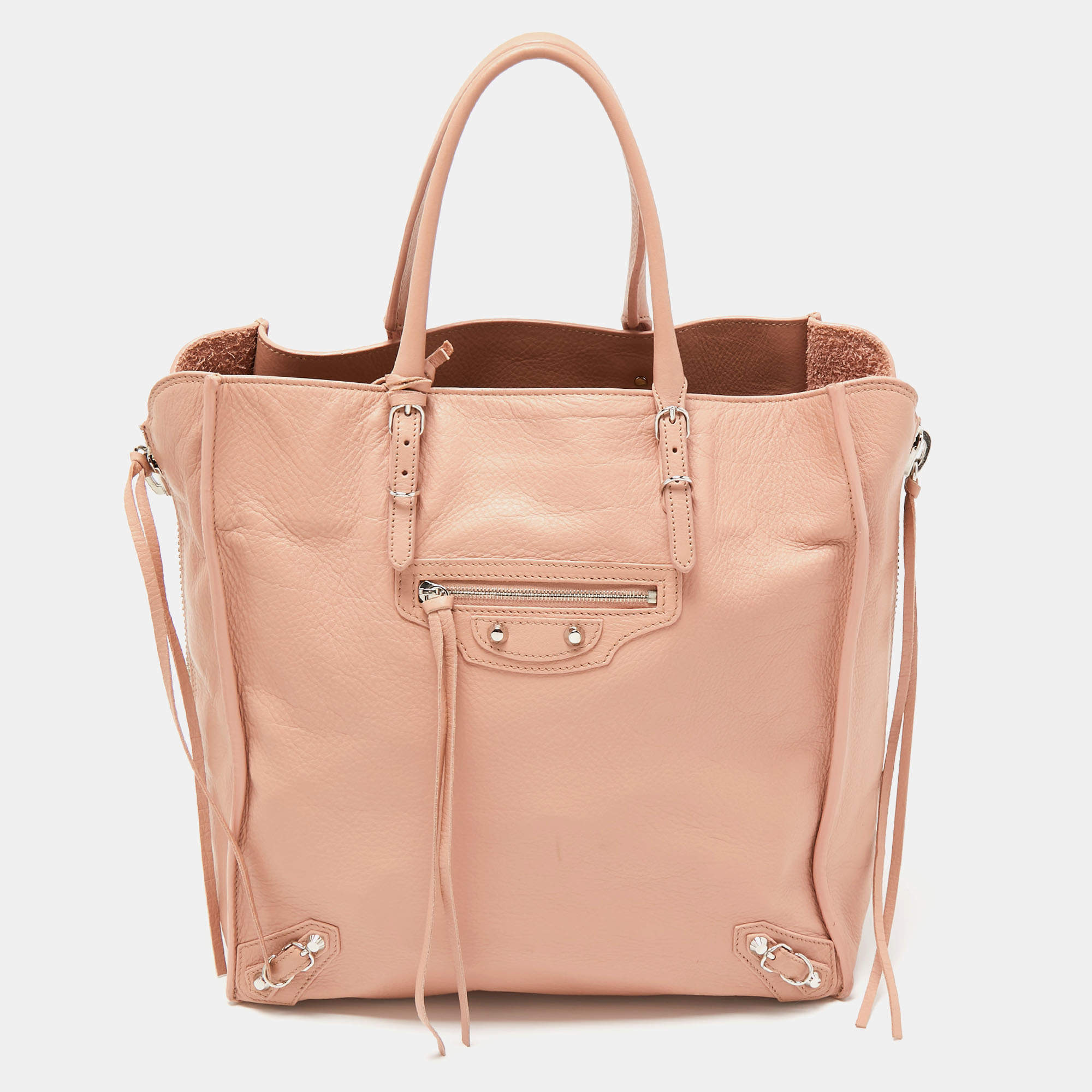 Pre Owned Balenciaga Old Rose Leather Papier A5 Tote