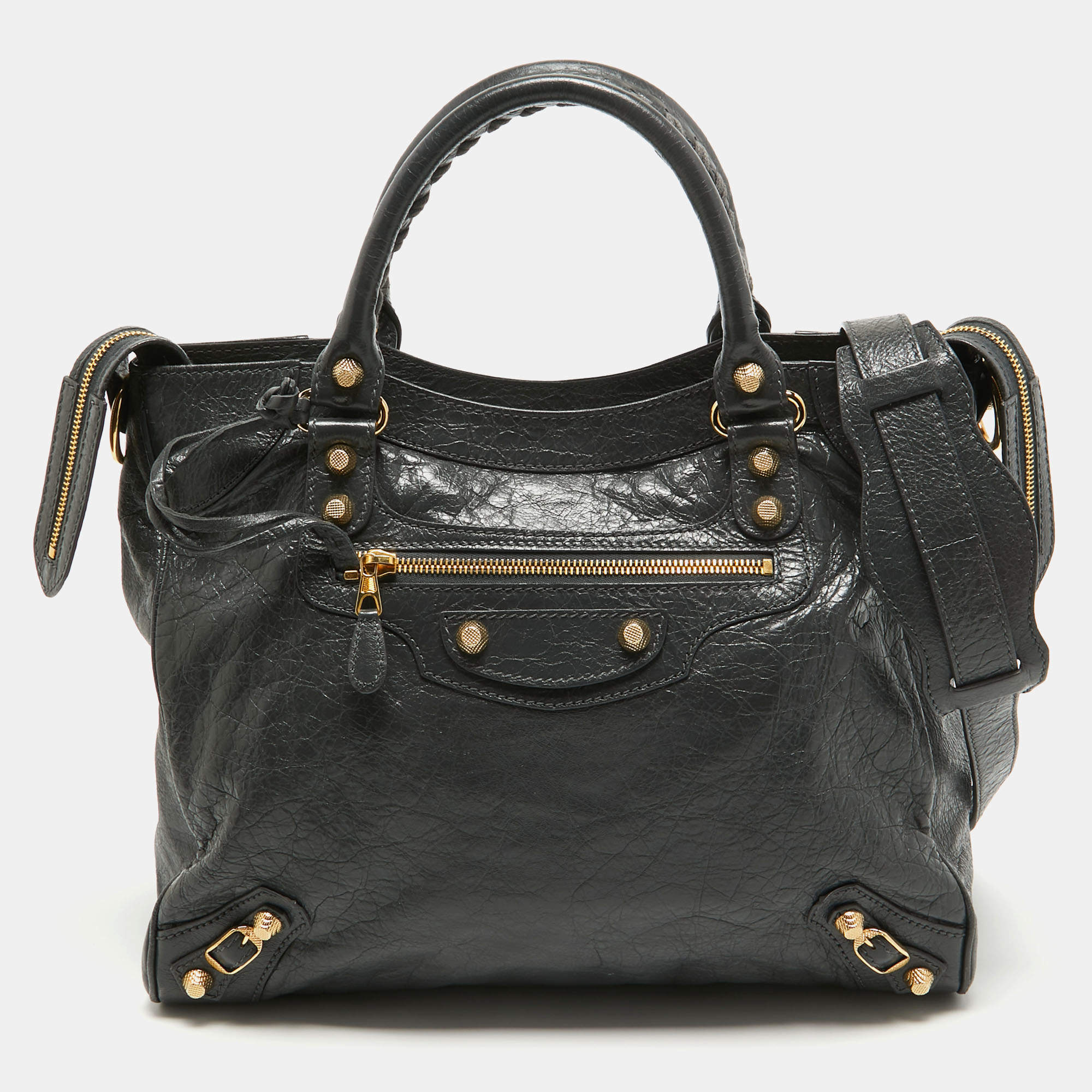 Pre Owned Balenciaga Dark Grey Leather GH Velo Bag