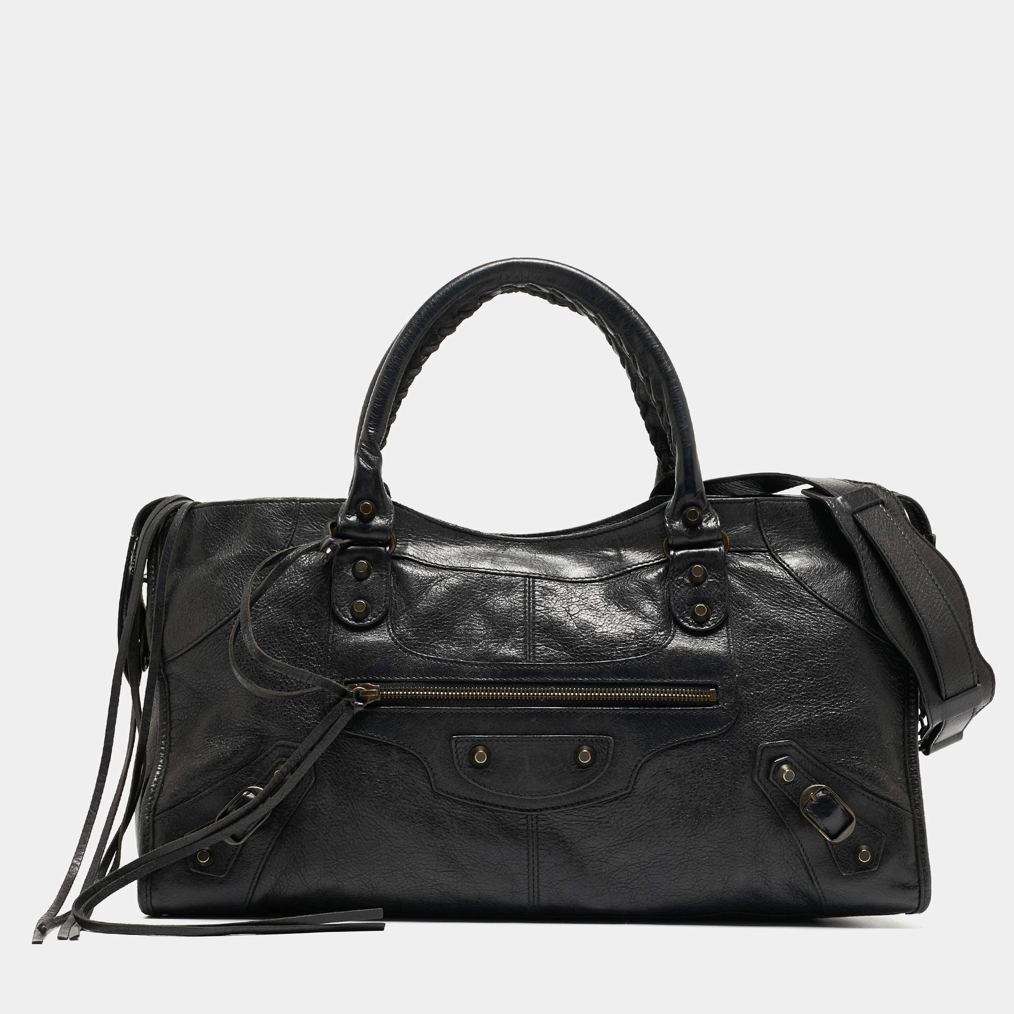 مملوكة مسبقًا Balenciaga Black Leather RH Part Time Tote