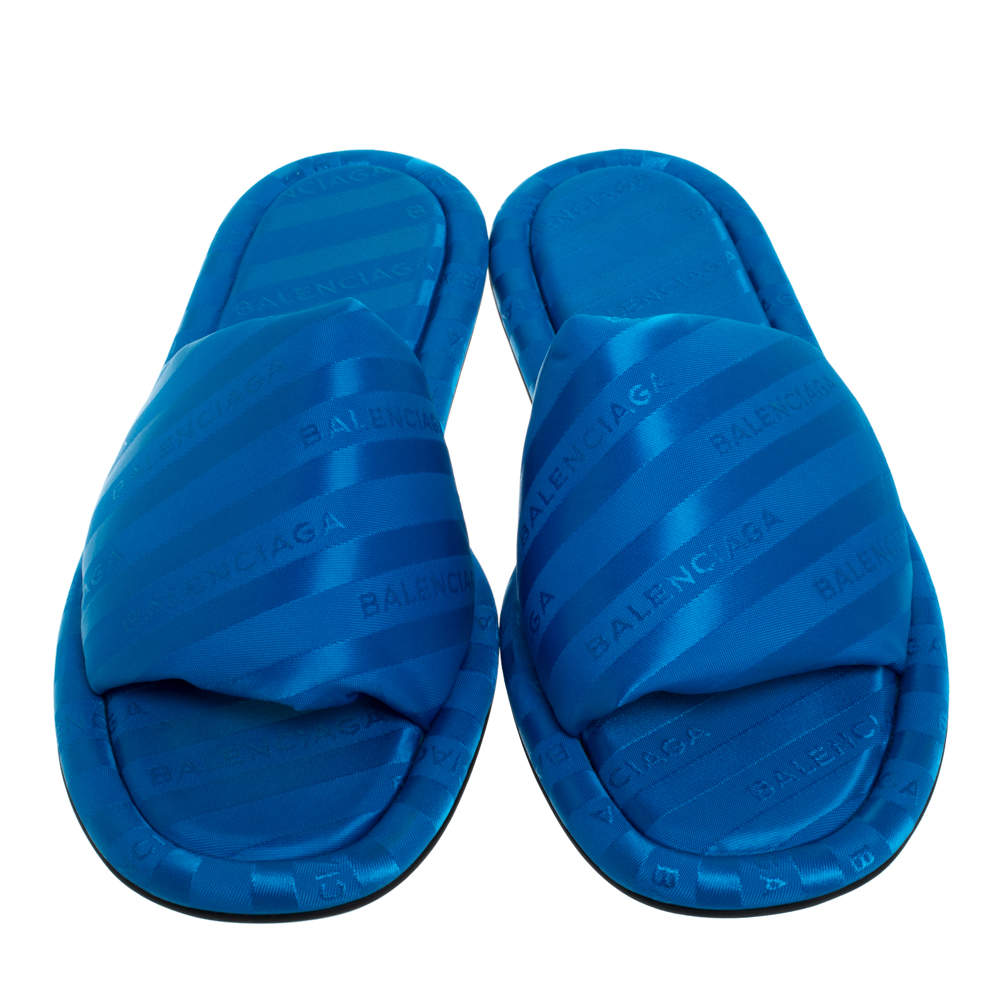 balenciaga blue slides