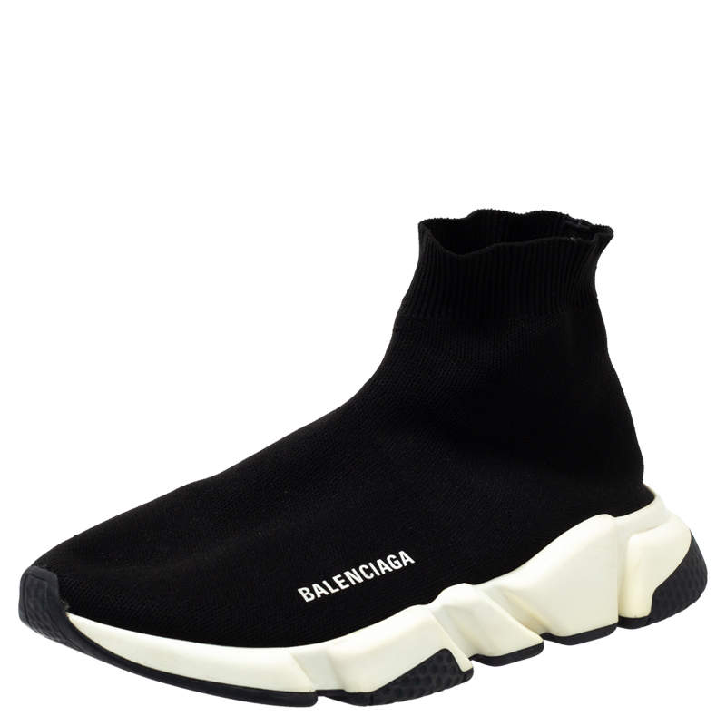Balenciaga Black Knit Speed Trainer Sneakers Size 41