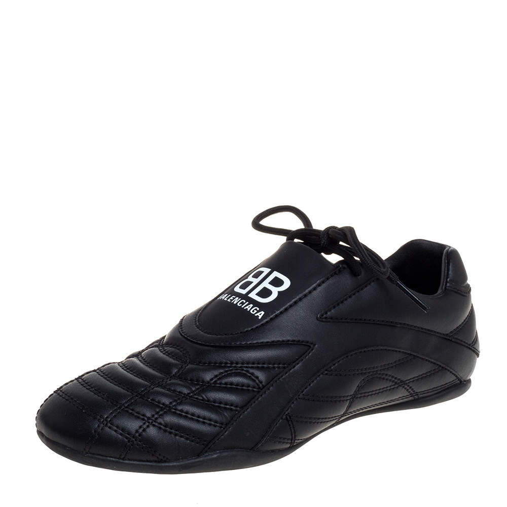 Balenciaga Black Leather Zen Sneakers Size 36
