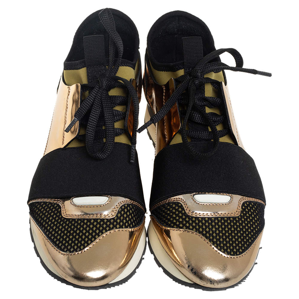 Black and gold balenciaga shoes best sale