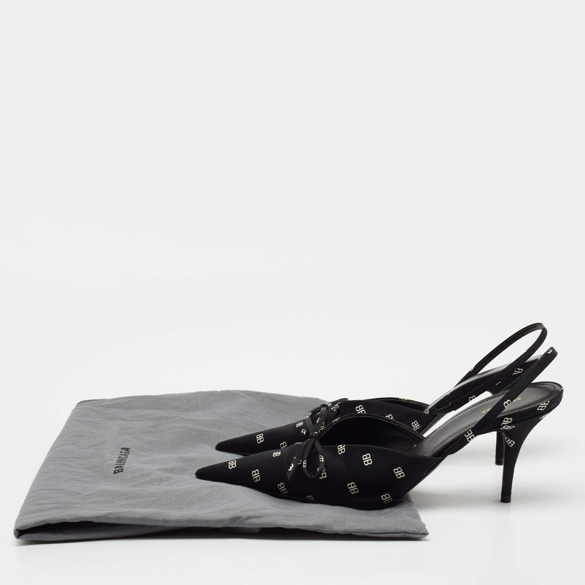 Balenciaga knife satin deals slingback pumps