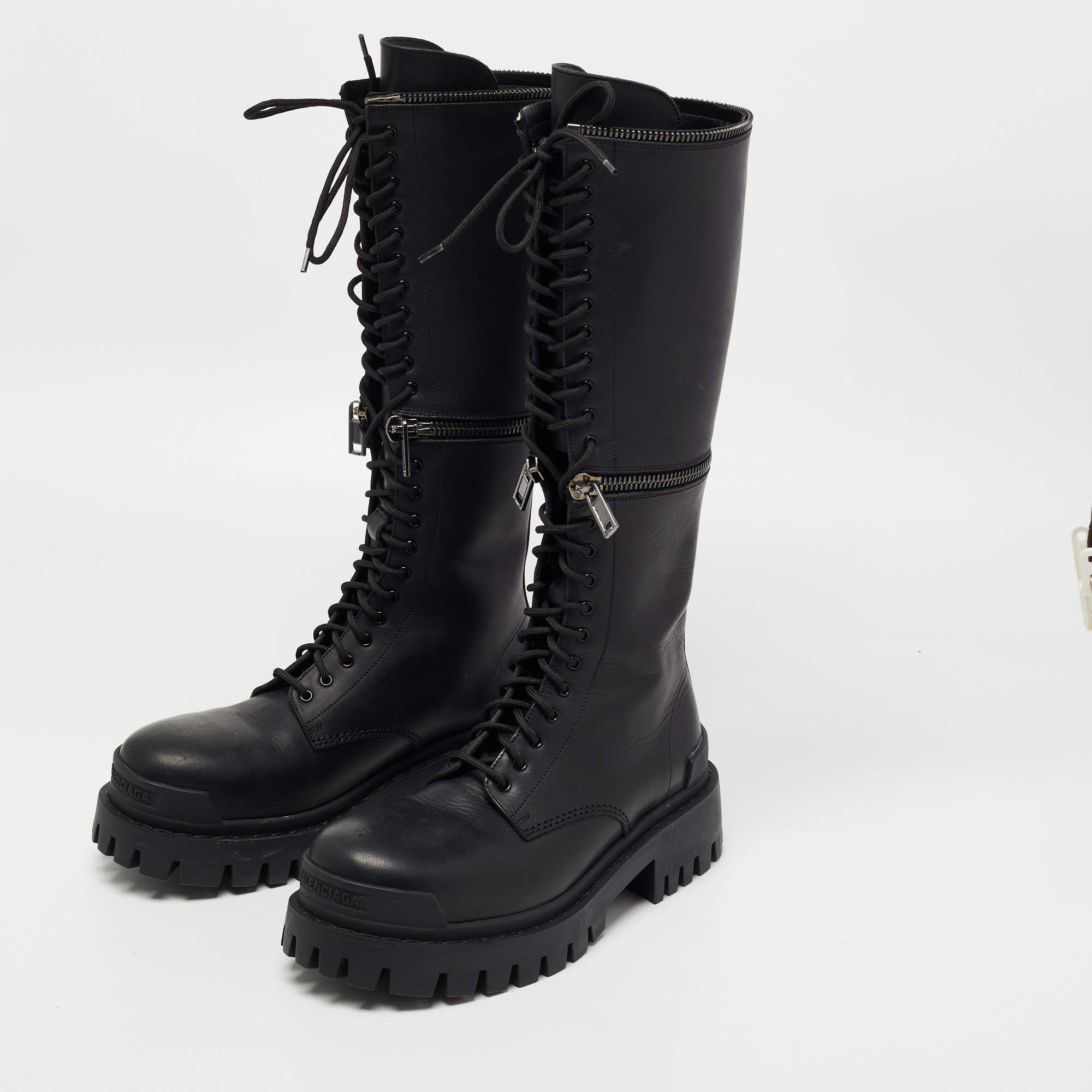 Balenciaga leather sales combat boots