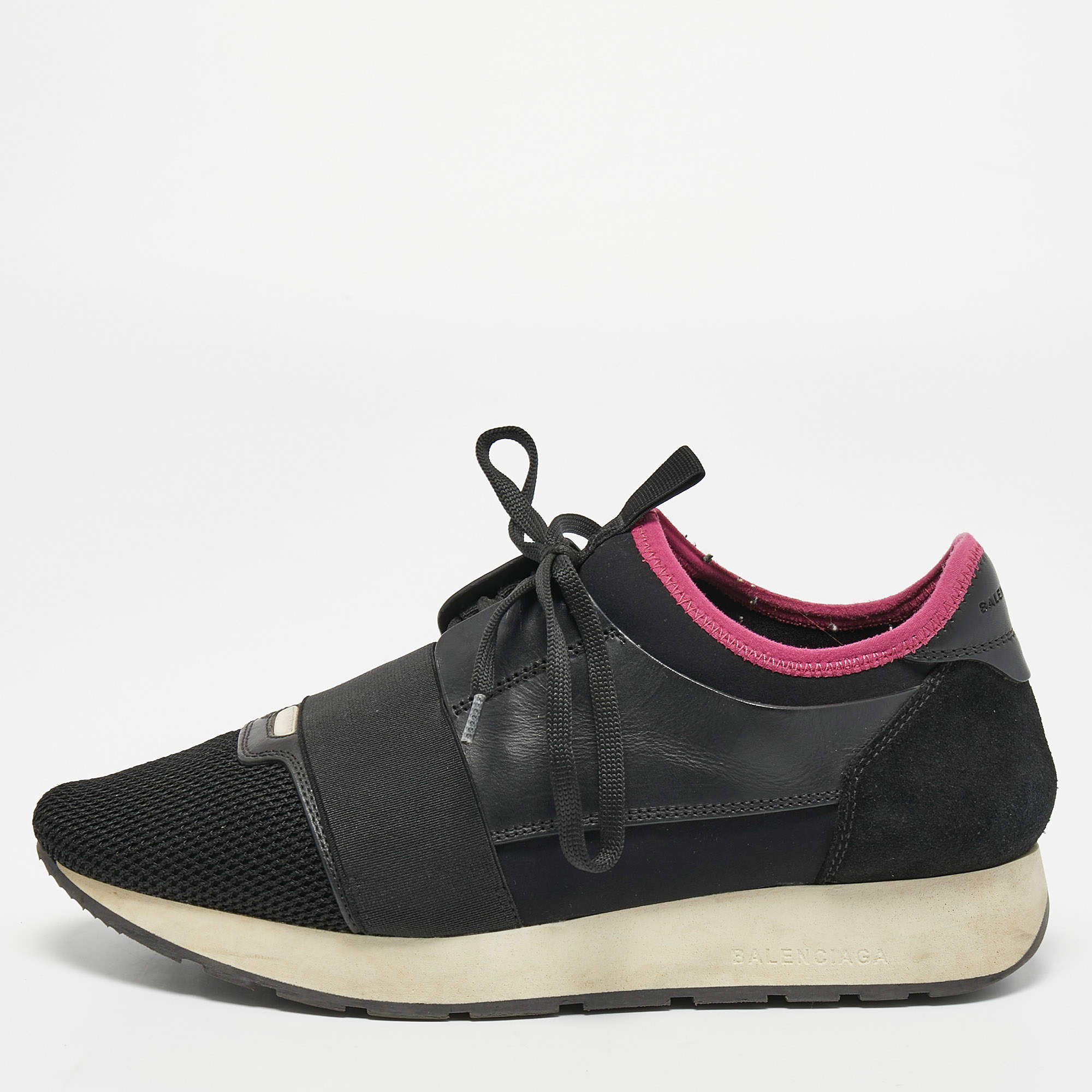 Black and hotsell pink balenciaga runners