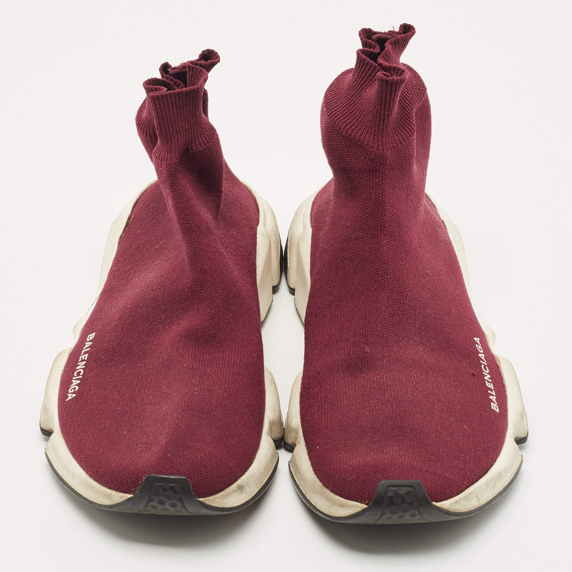 Balenciaga speed trainer maroon on sale