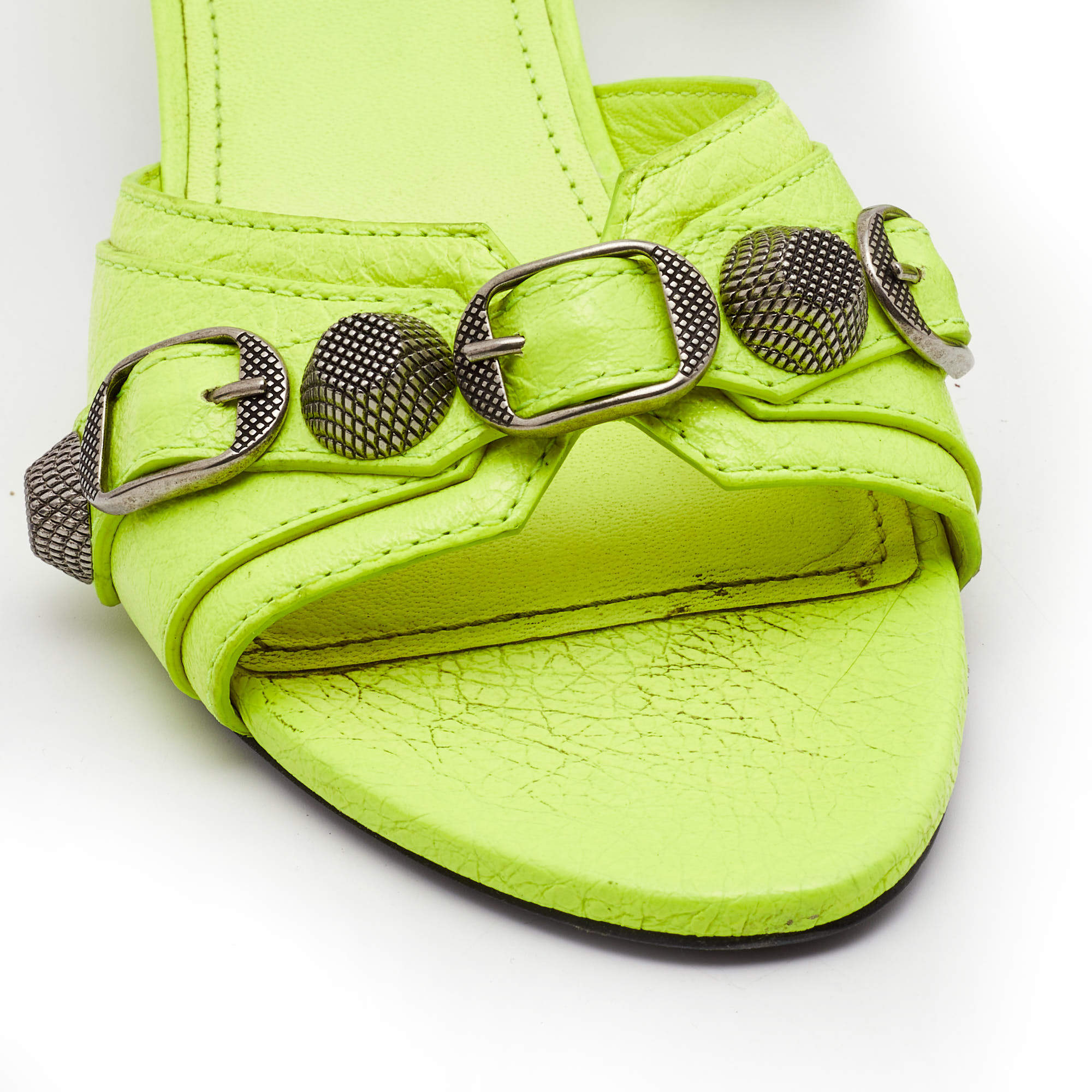 Balenciaga neon cheap yellow sandals