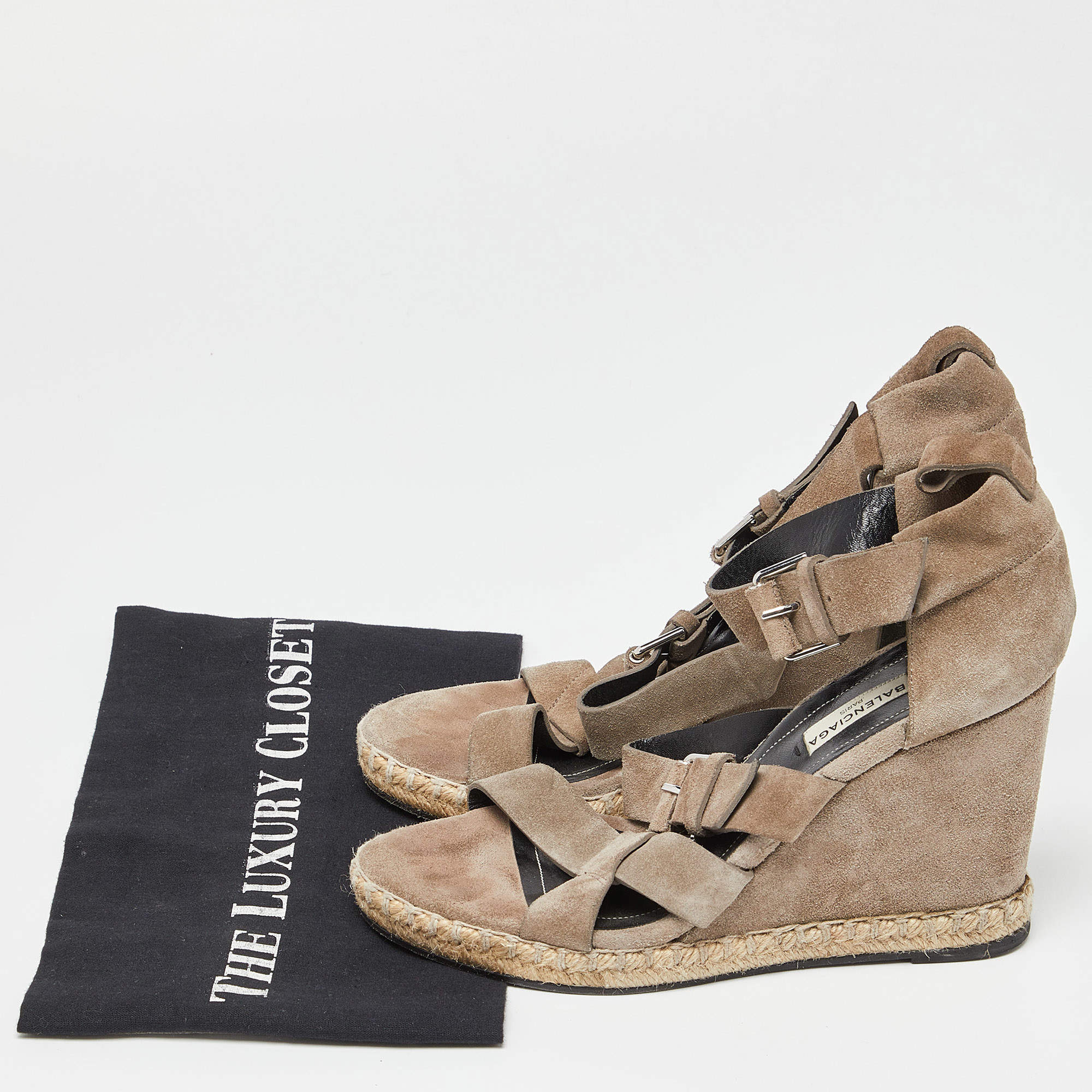 Balenciaga store suede sandals