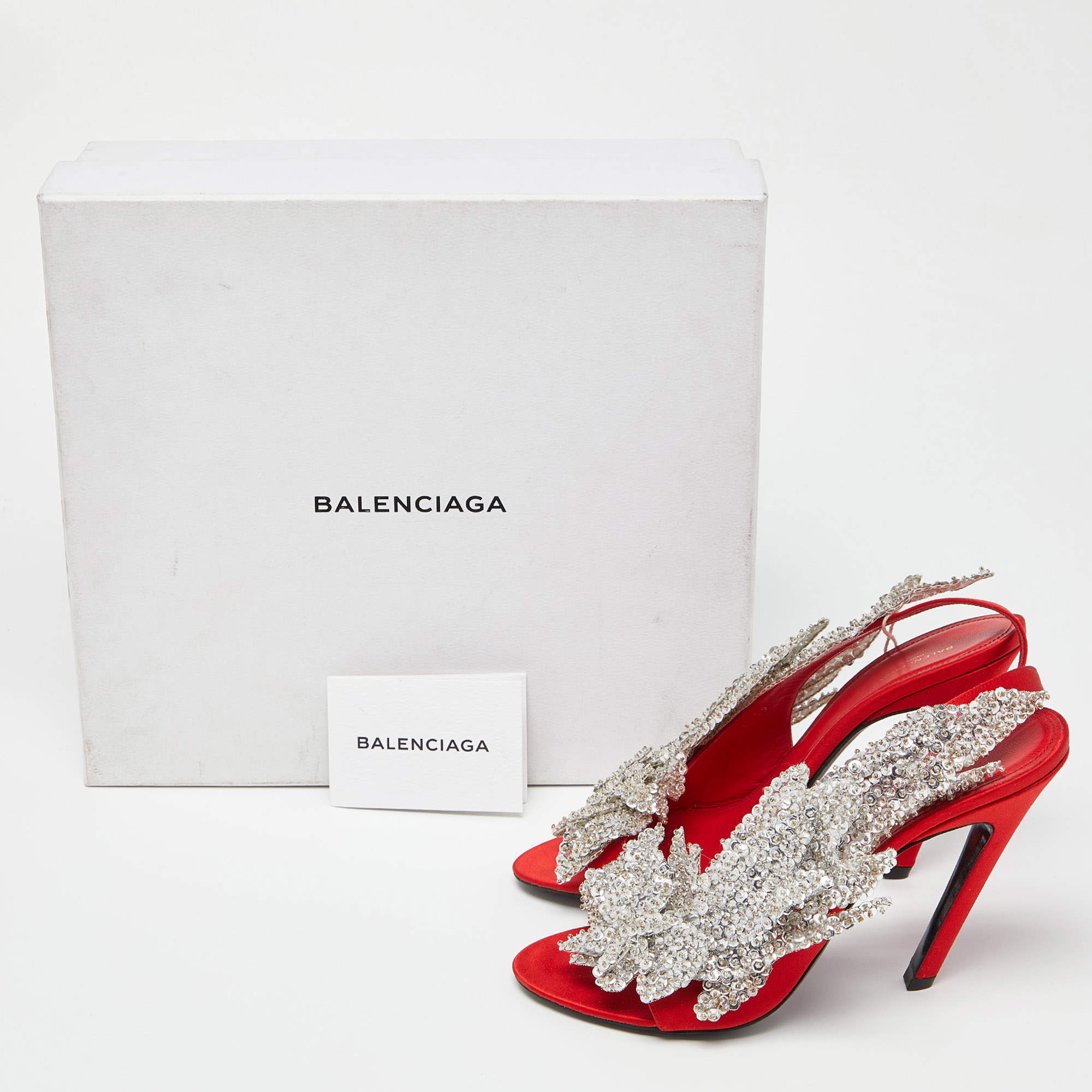 Balenciaga embellished best sale satin sandals