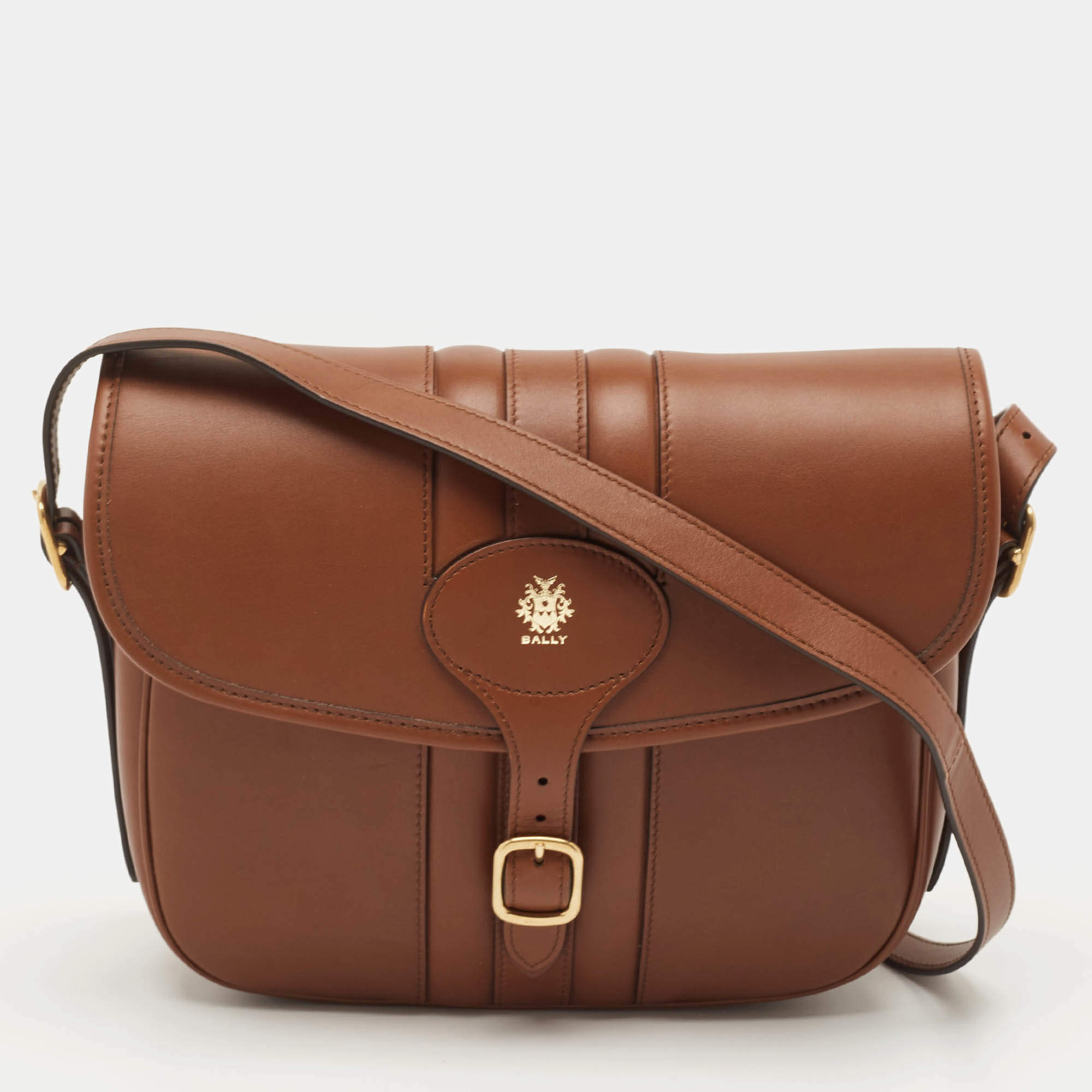 Bally Brown Leather Beckett Messenger Bag
