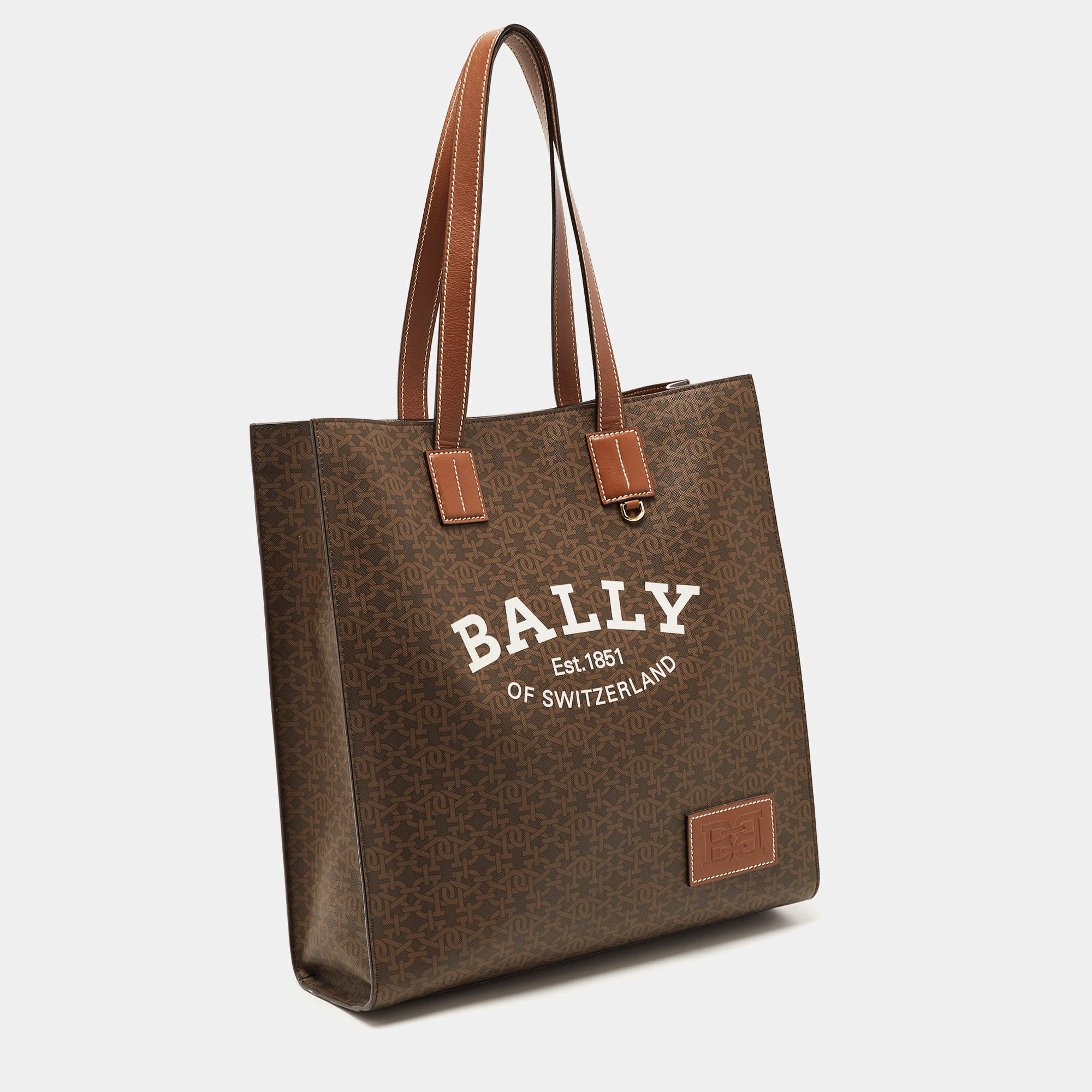 Bally Large Coated Canvas Tote Bag in Blue