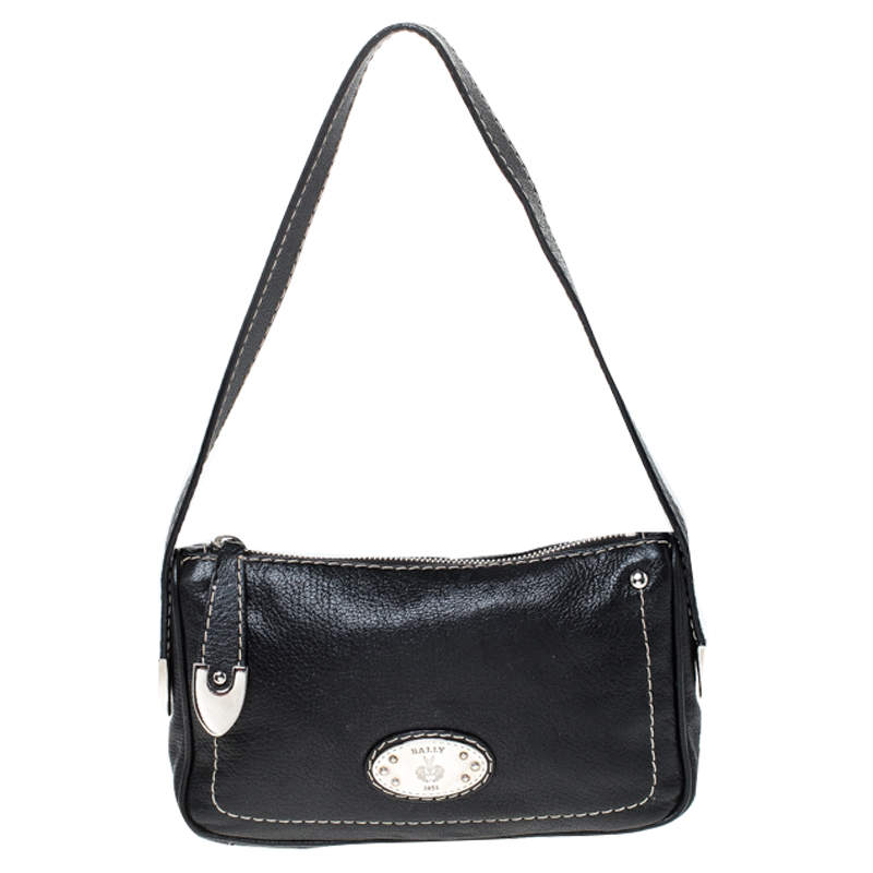Bally Black Leather Pochette Bag