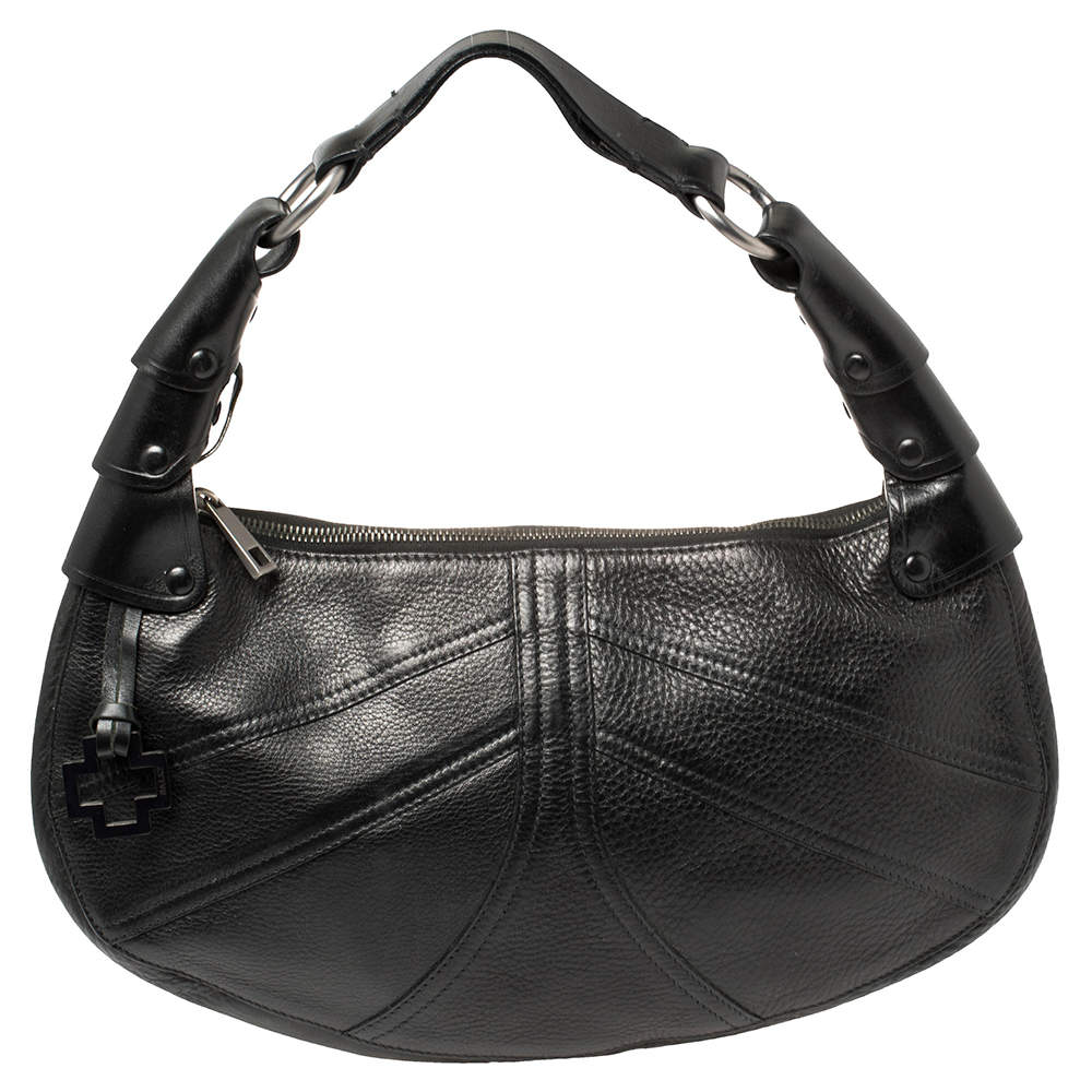 Pre Owned Bally Black Leather Hobo