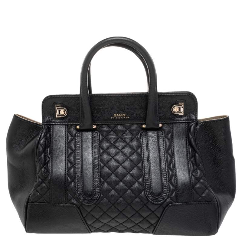 Pre Owned Bally Black Quilted Leather Satchel