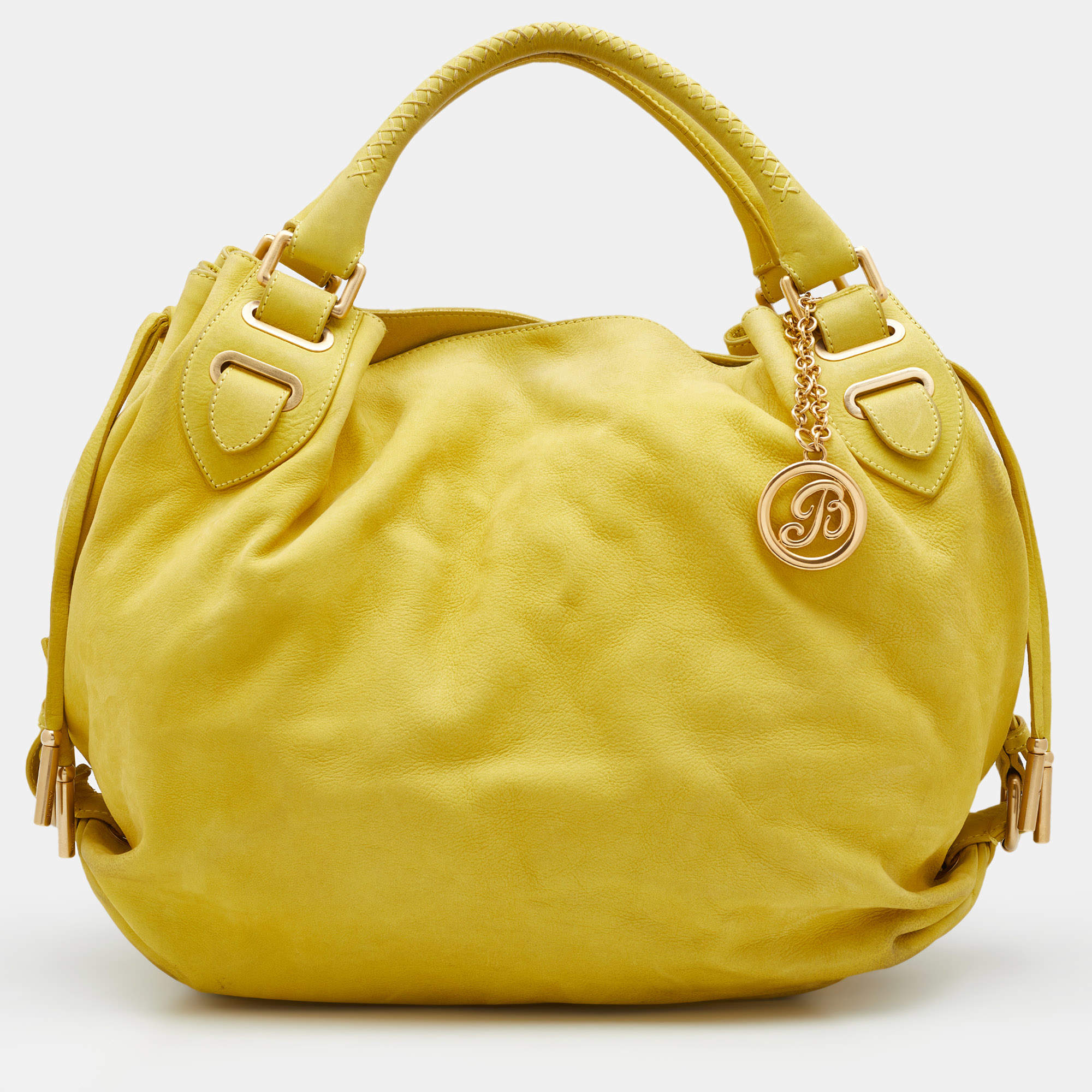 Bally Yellow Nubuck Leather Satchel