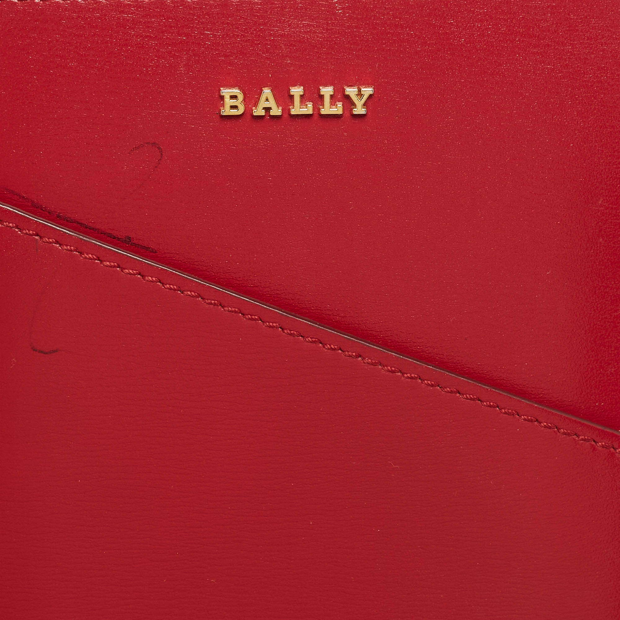 Bally Red Leather Document Crossbody Bag Bally