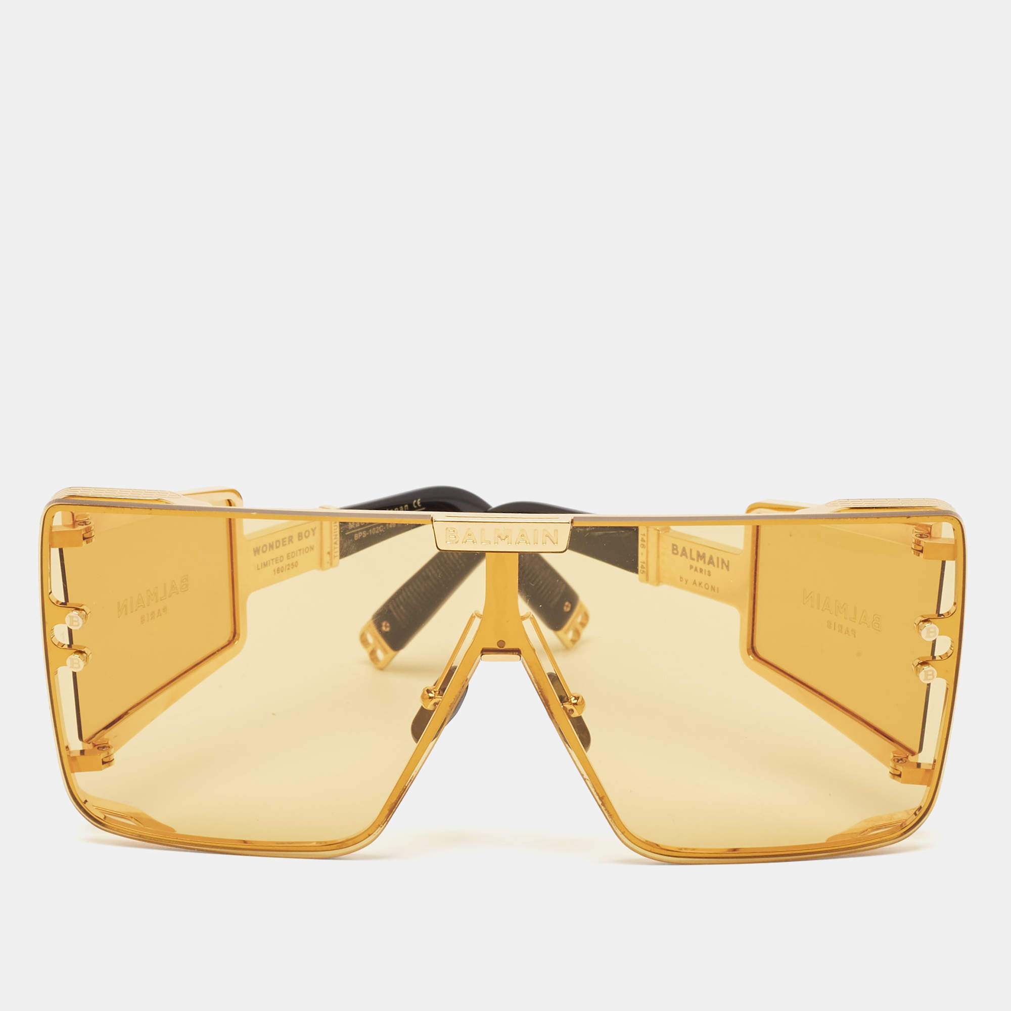 Balmain Yellow Wonder Boy Limited Edition Shield Sunglasses