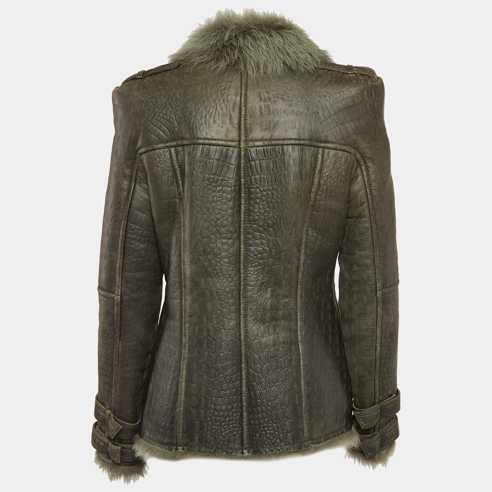 deadstock BALMAIN lam leather fox coat