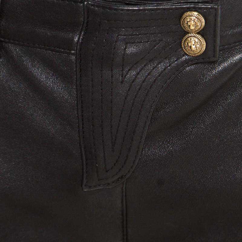 Leather trousers Balmain - Leather pants - YH0QH014LB860PA