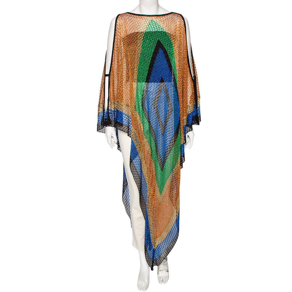 Pre Owned Balmain Multicolor Lurex Crochet Poncho (One Size)