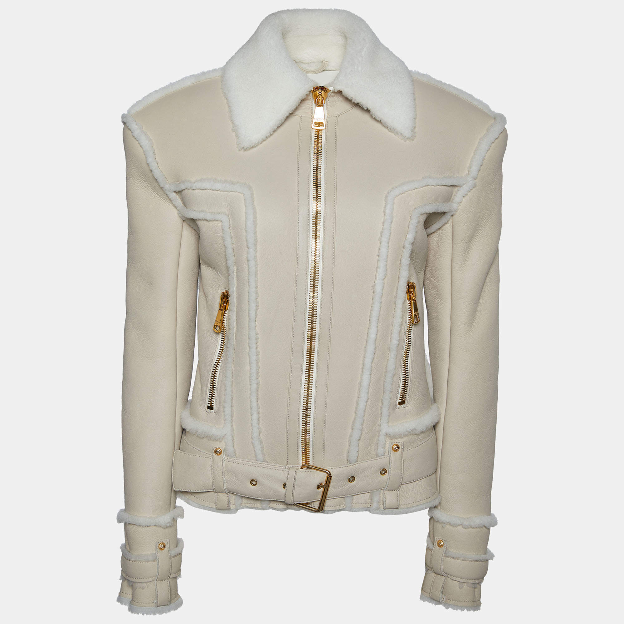 Shearling jacket Louis Vuitton White size 48 IT in Shearling