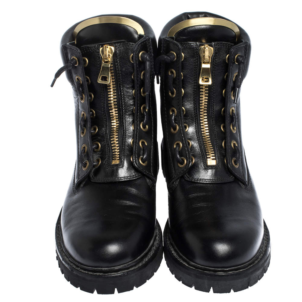 BALMAIN Taiga leather boots (Black/Gold), Women's Fashion, Footwear, Boots  on Carousell