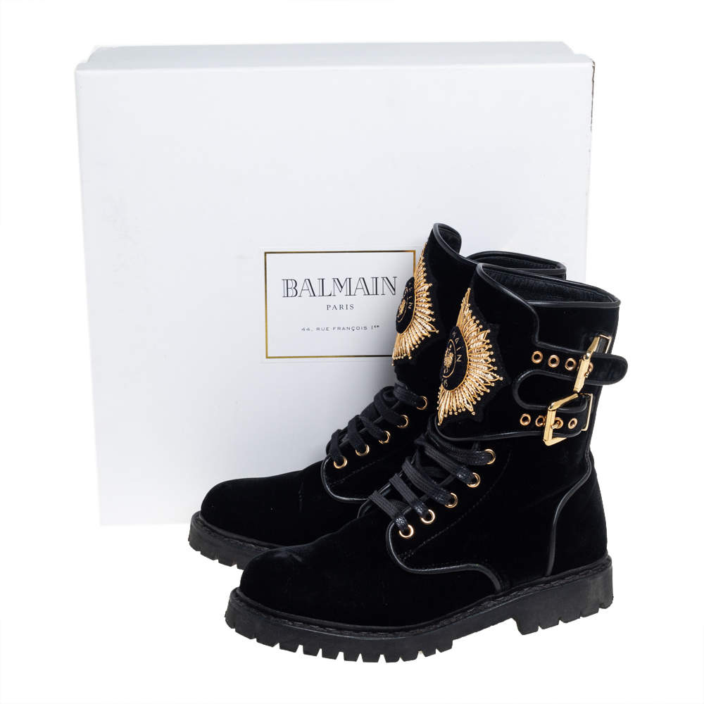 balmain velvet boots