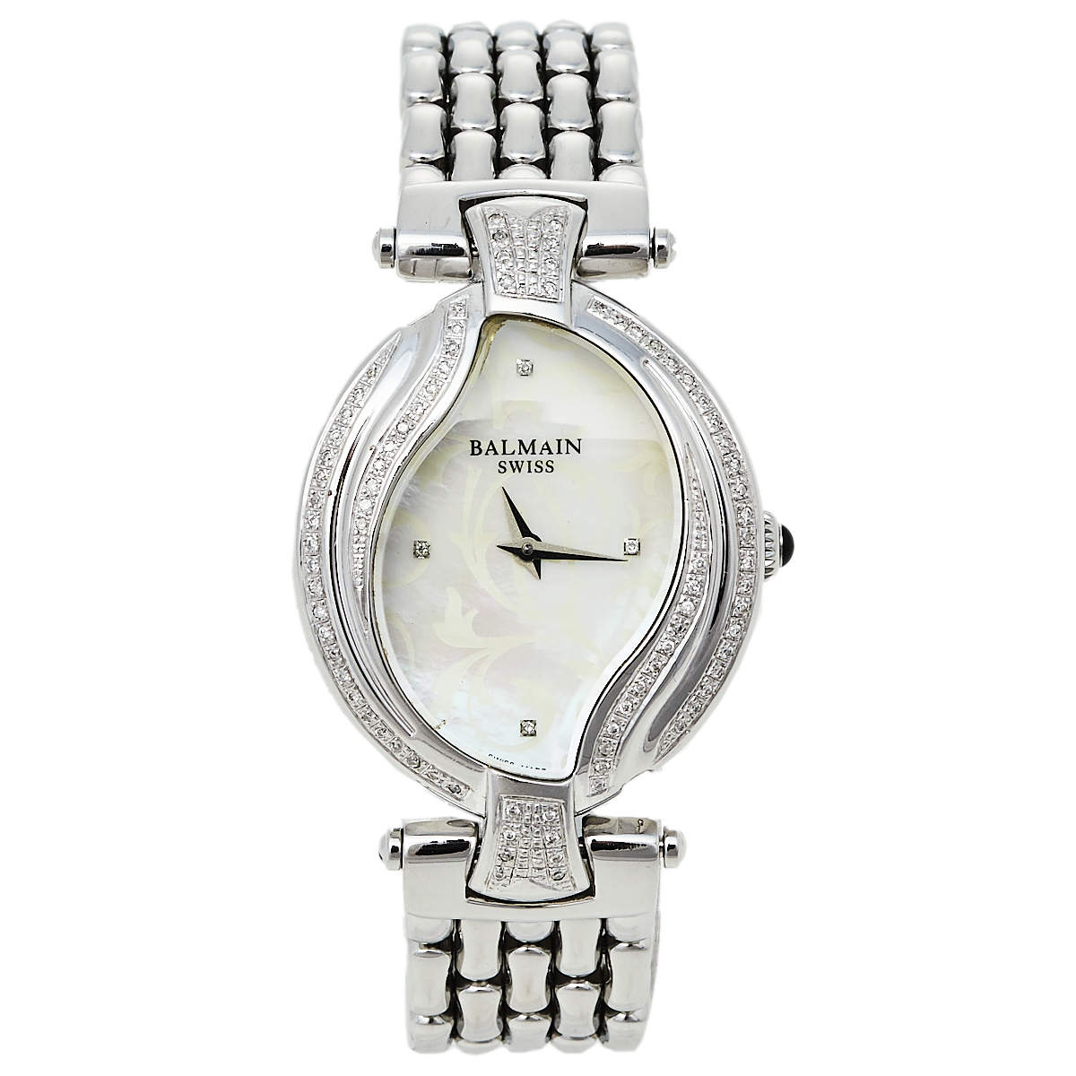 Balmain Mother Of Pearl Stainless Steel Diamonds Excessive 5451 Women's Wristwatch 32 mm