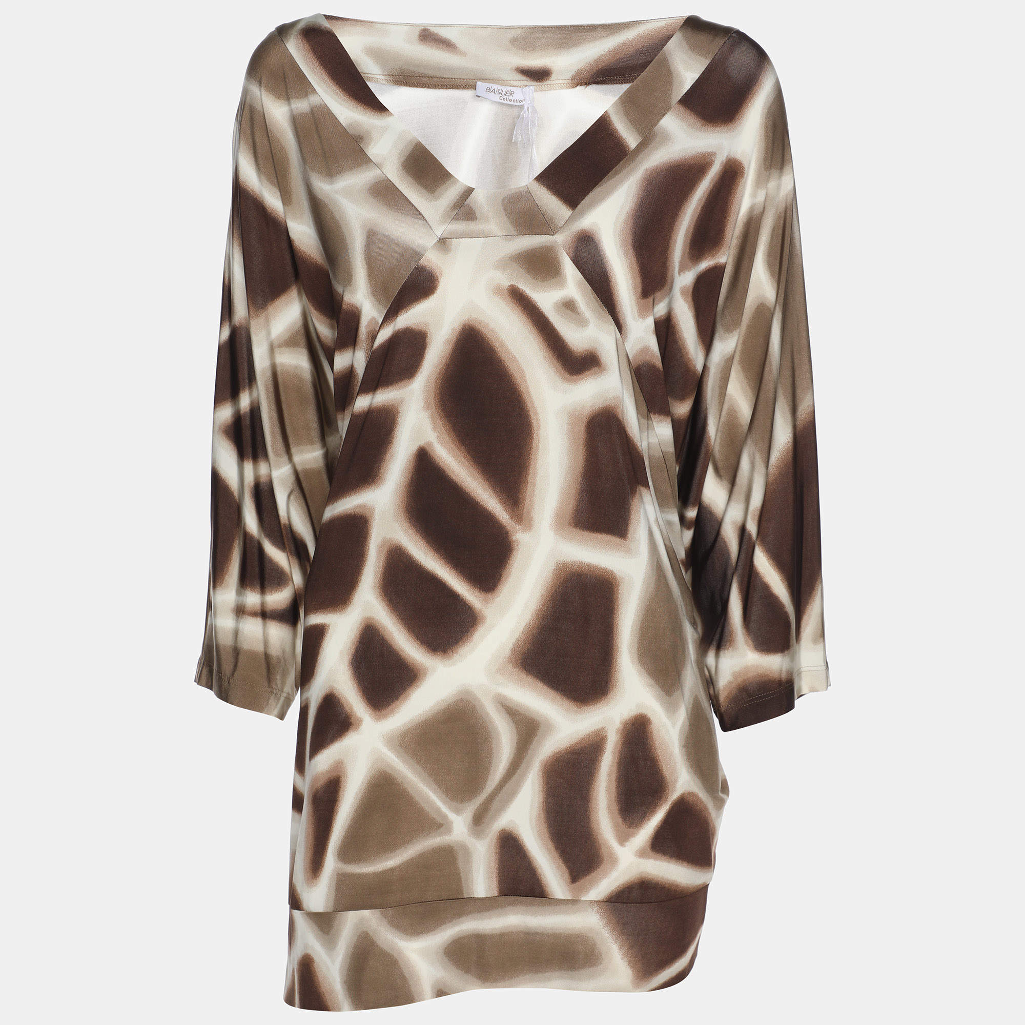 مملوكة مسبقًا Basler Brown Printed Jersey Top XXL