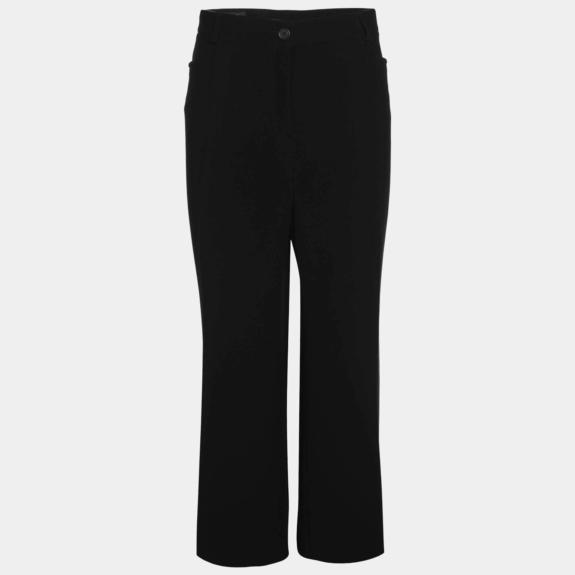 مملوكة مسبقًا بنطال كريب أسود بوتكوت واسع الساق من بازلار مقاس ضخم جدًا (إكس إكس لارج)