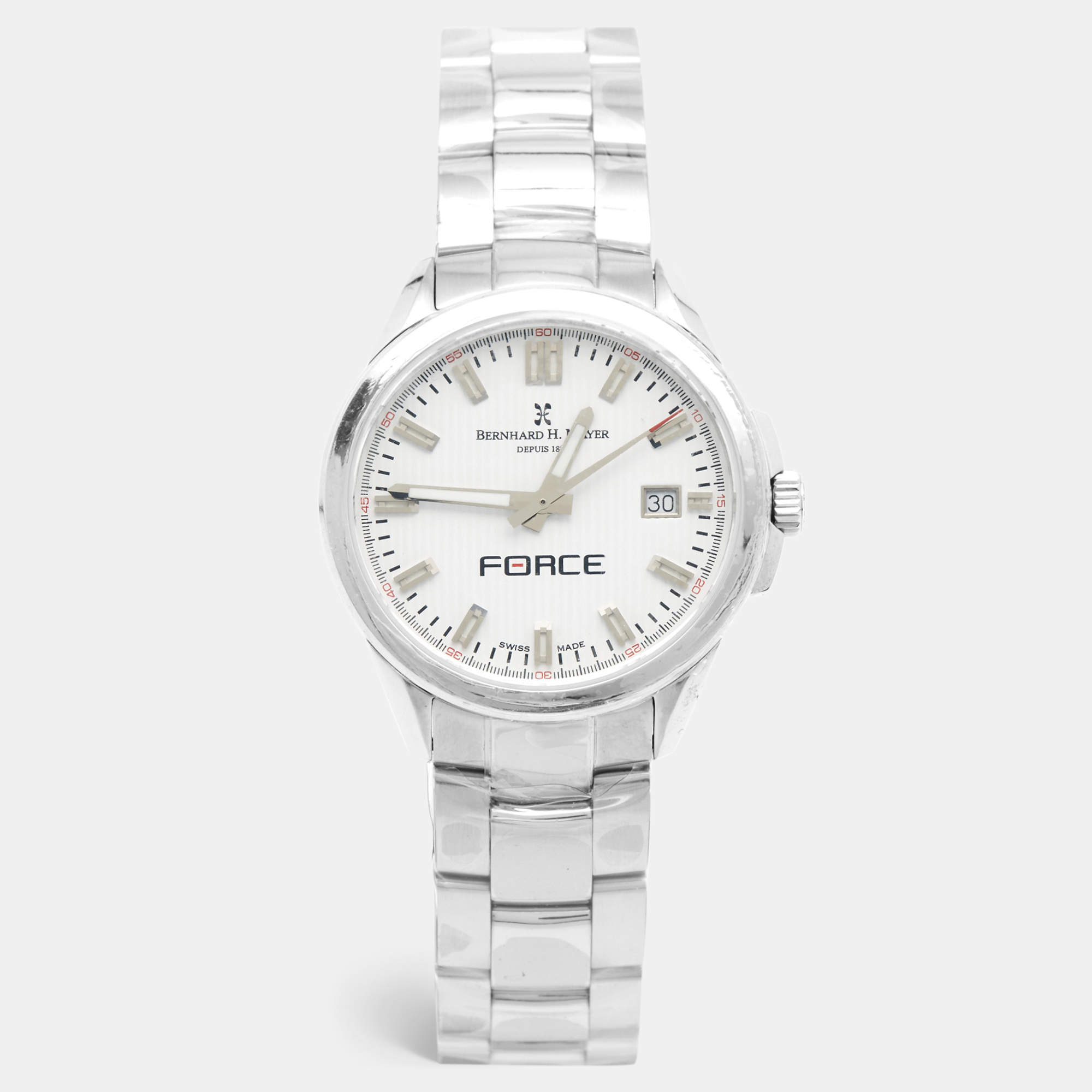 Pre Owned Bernhard H. Mayer Force Quantum 41701.623.1 White Dial Stainless Steel Women's Wristwatch 35 mm